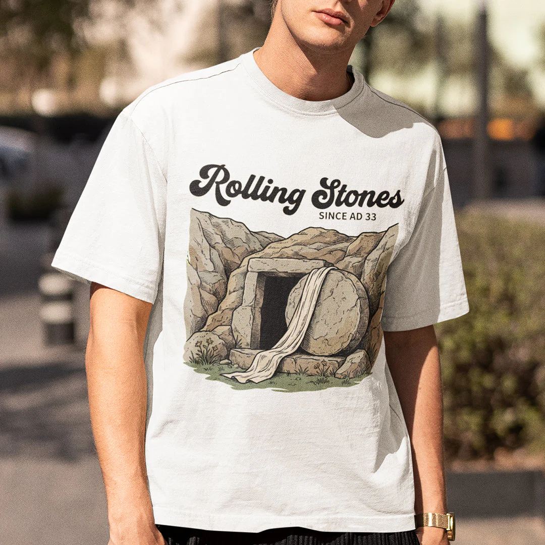 Rolling Stones since AD 33 (Jesus Resurrection) T-Shirt - Image 7