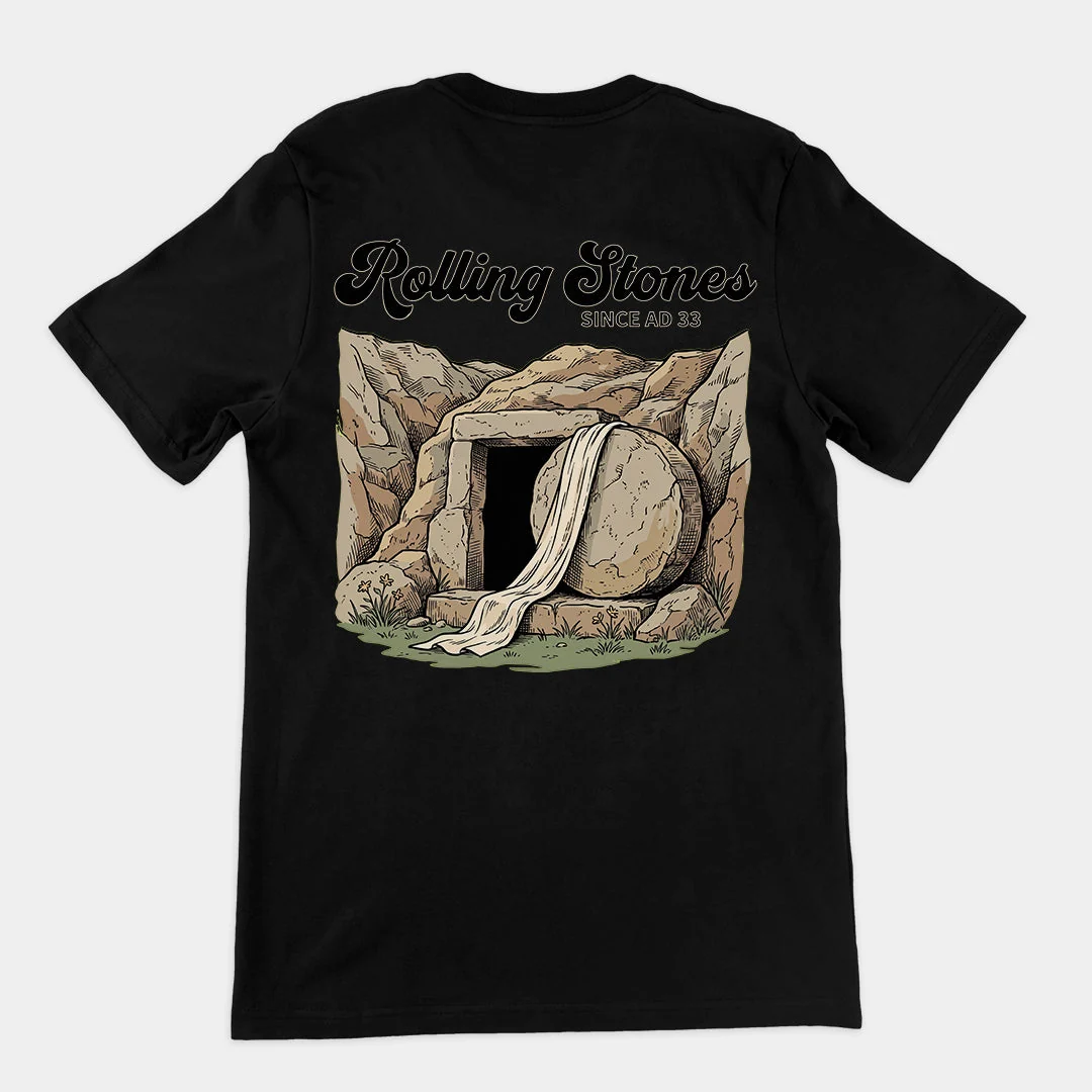 Rolling Stones since AD 33 (Jesus Resurrection) T-Shirt (backprint)