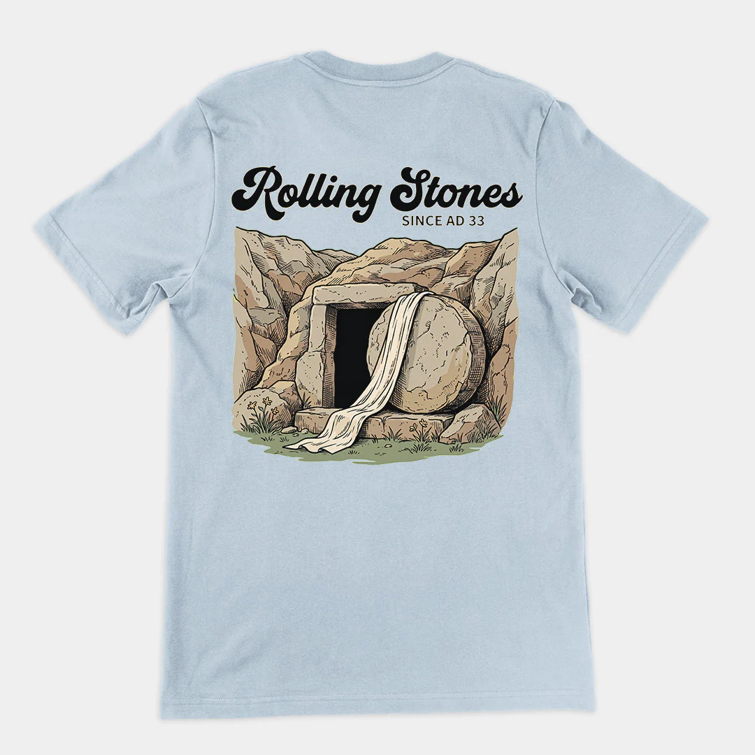 Rolling Stones since AD 33 (Jesus Resurrection) T-Shirt (backprint) - Image 5
