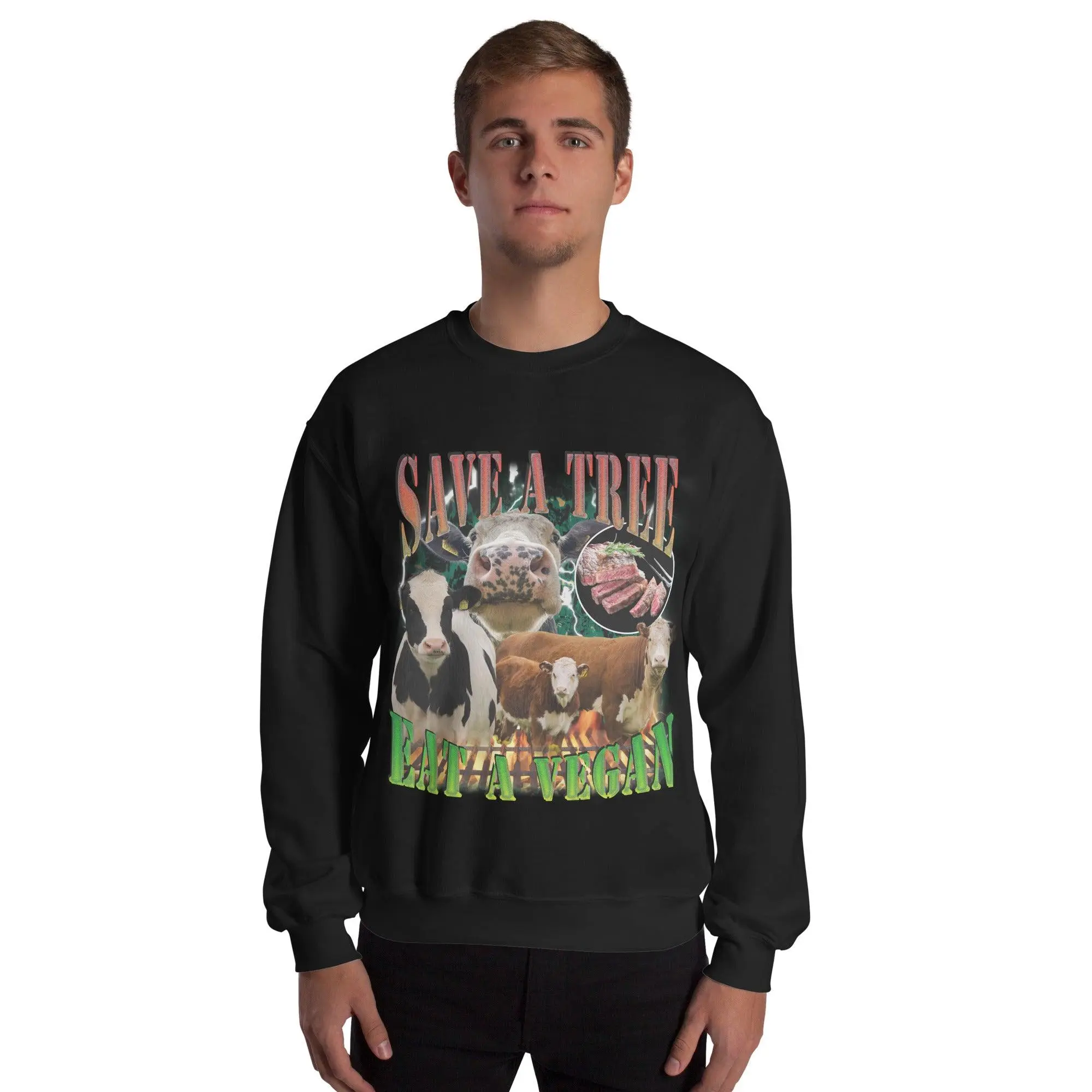 Save a Tree Eat a Vegan Sweatshirt - Image 10