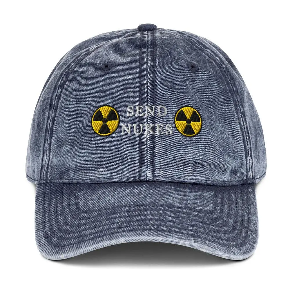 Send Nukes Vintage Cotton Twill Cap - Image 6