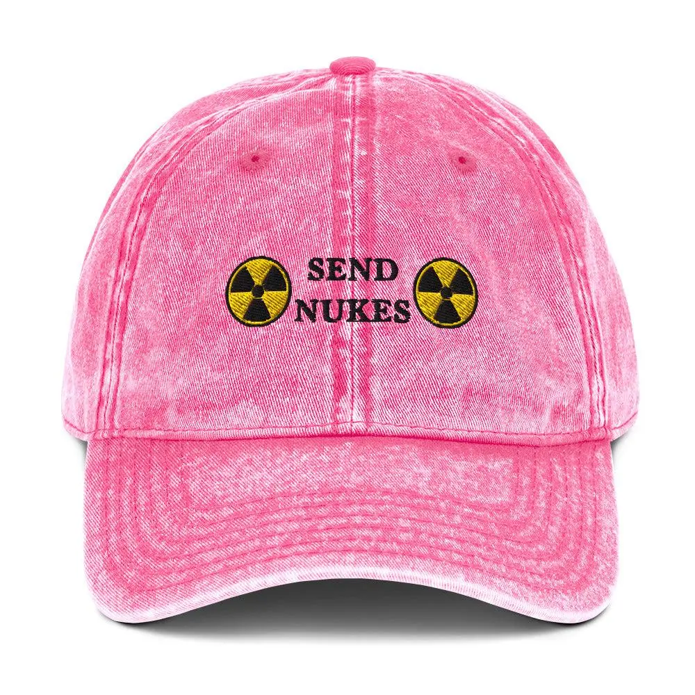 Send Nukes Vintage Cotton Twill Cap - Image 8