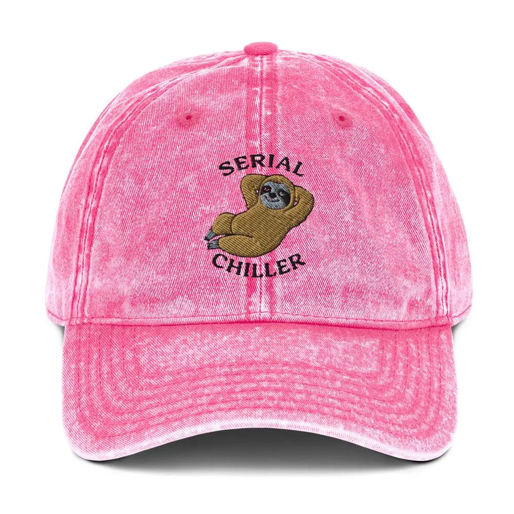 Serial Chiller (Embroidered) Vintage Cotton Twill Cap - Image 8