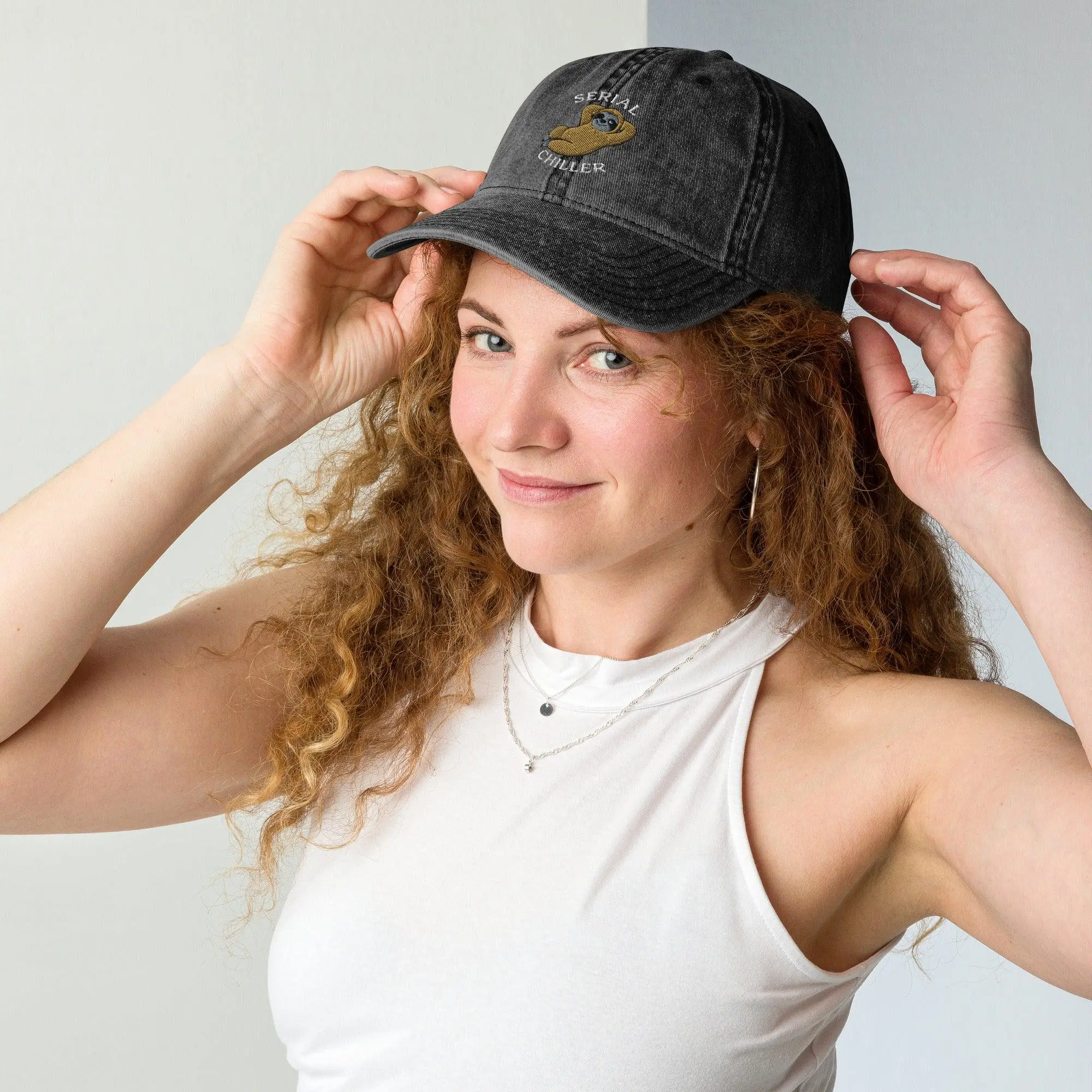 Serial Chiller (Embroidered) Vintage Cotton Twill Cap - Image 9
