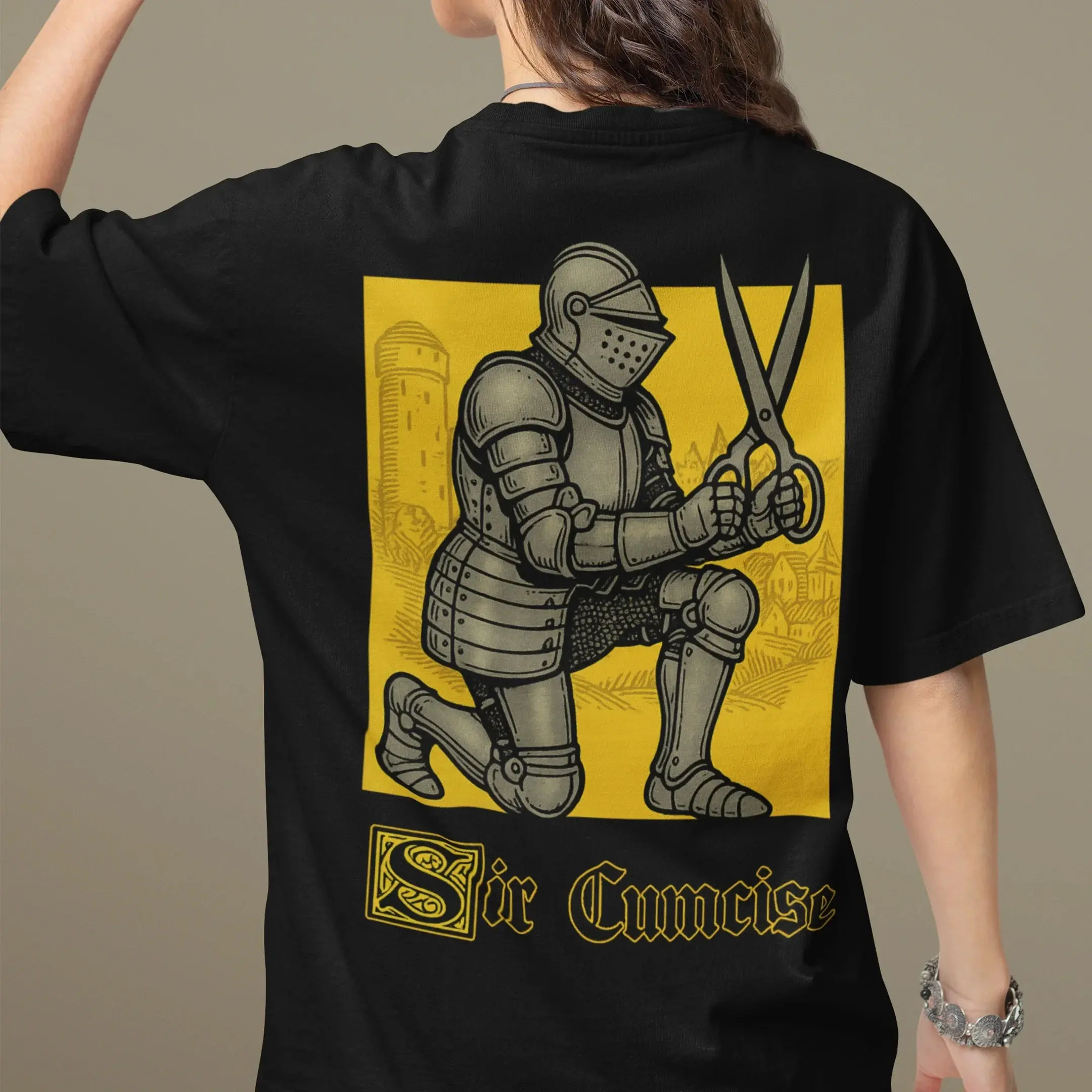 Sir Cumcise (Handdrawn) T-Shirt (backprint) - Image 7