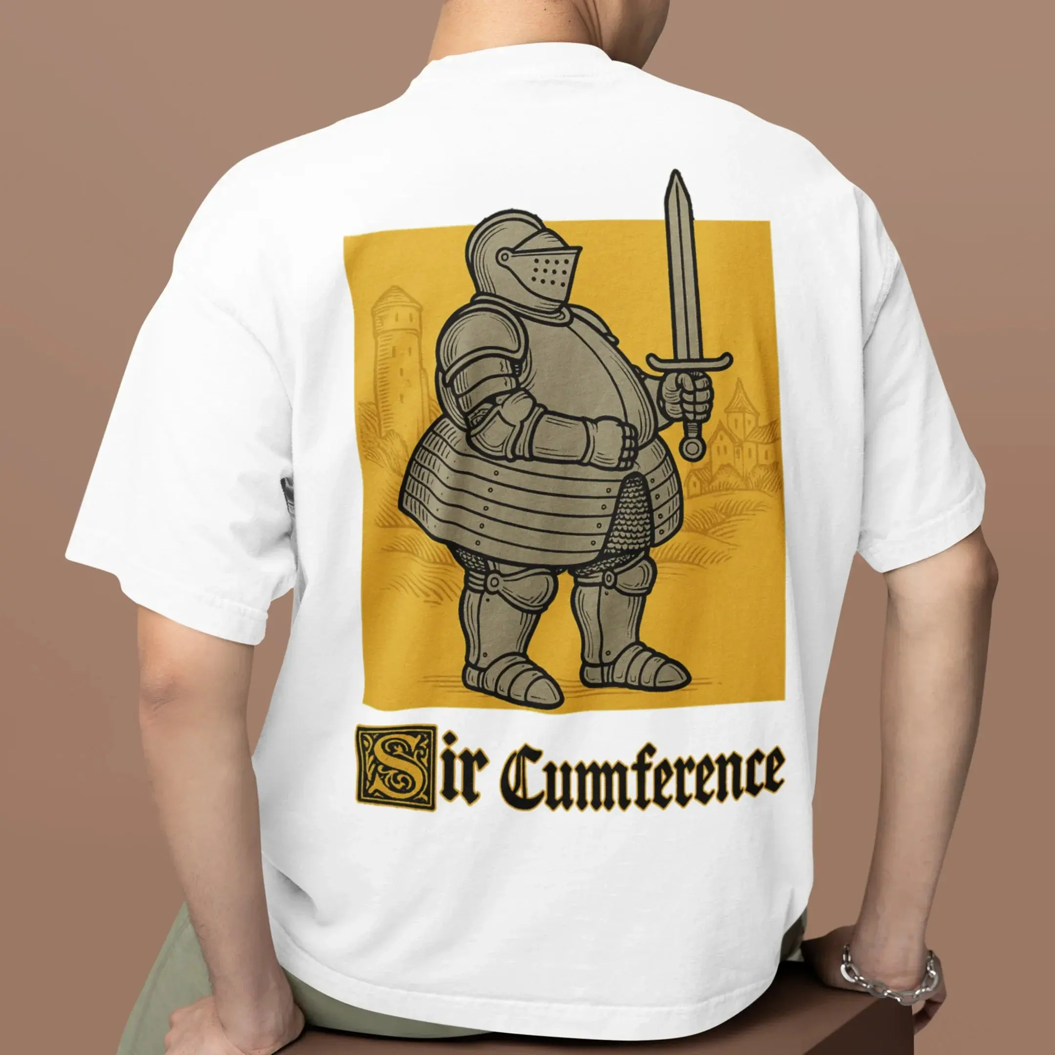 Sir Cumference (Fat Knight) T-Shirt (backprint) - Image 7