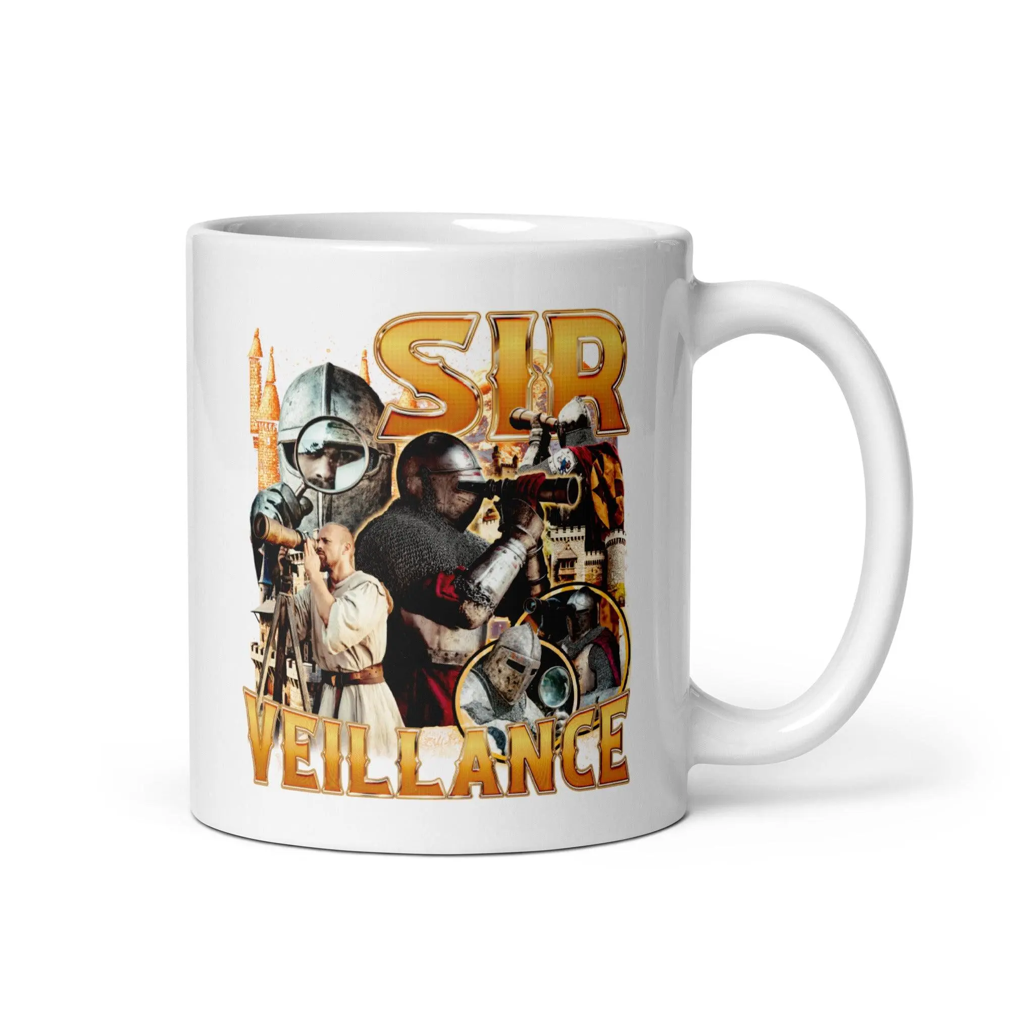 Sir Veillance White glossy mug