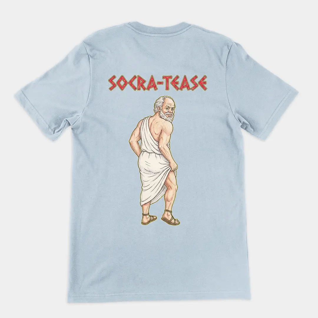 Socra-tease (Socrates being a tease) T-Shirt (backprint) - Image 5