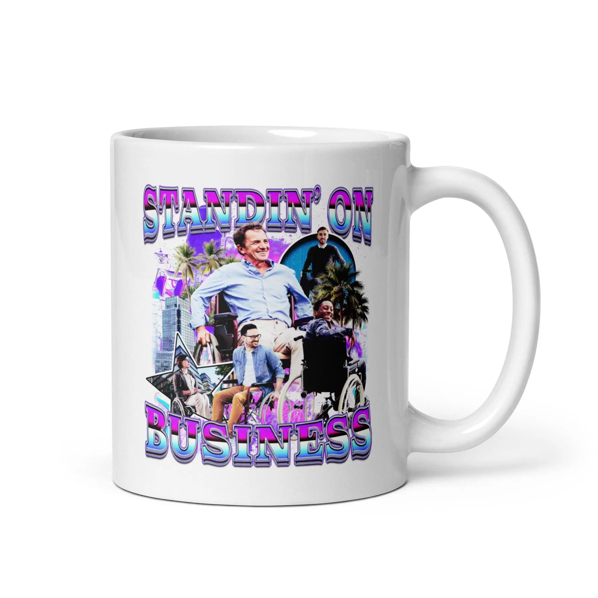 Standin on Business White glossy mug