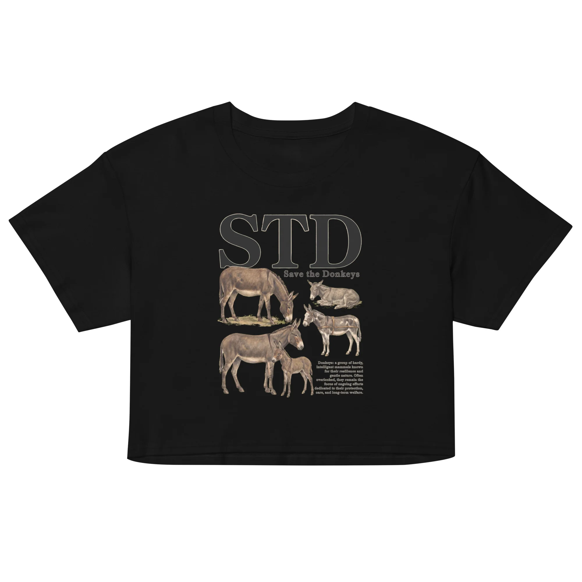 STD (save the donkeys) crop top