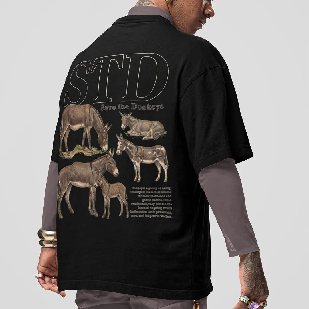 STD (save the donkeys) T-Shirt (backprint) - Image 7