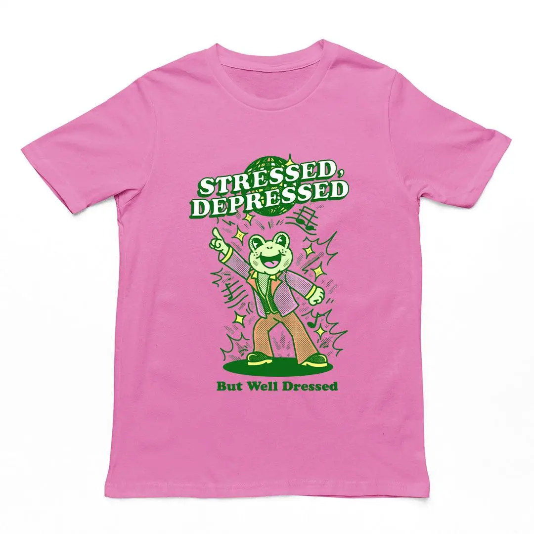 Stressed Depressed but Well Dressed t-shirt - Image 5