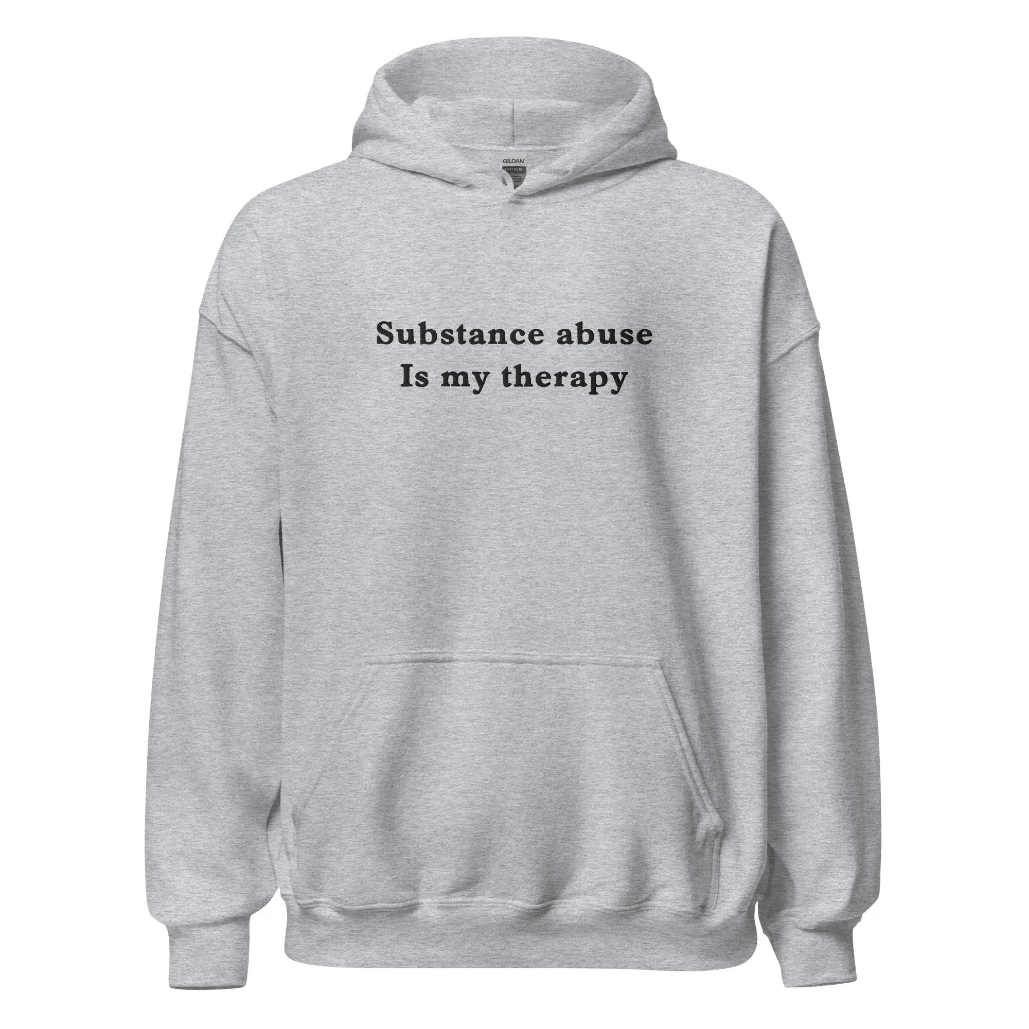 Substance abuse is my therapy (embroidered) Hoodie - Image 5
