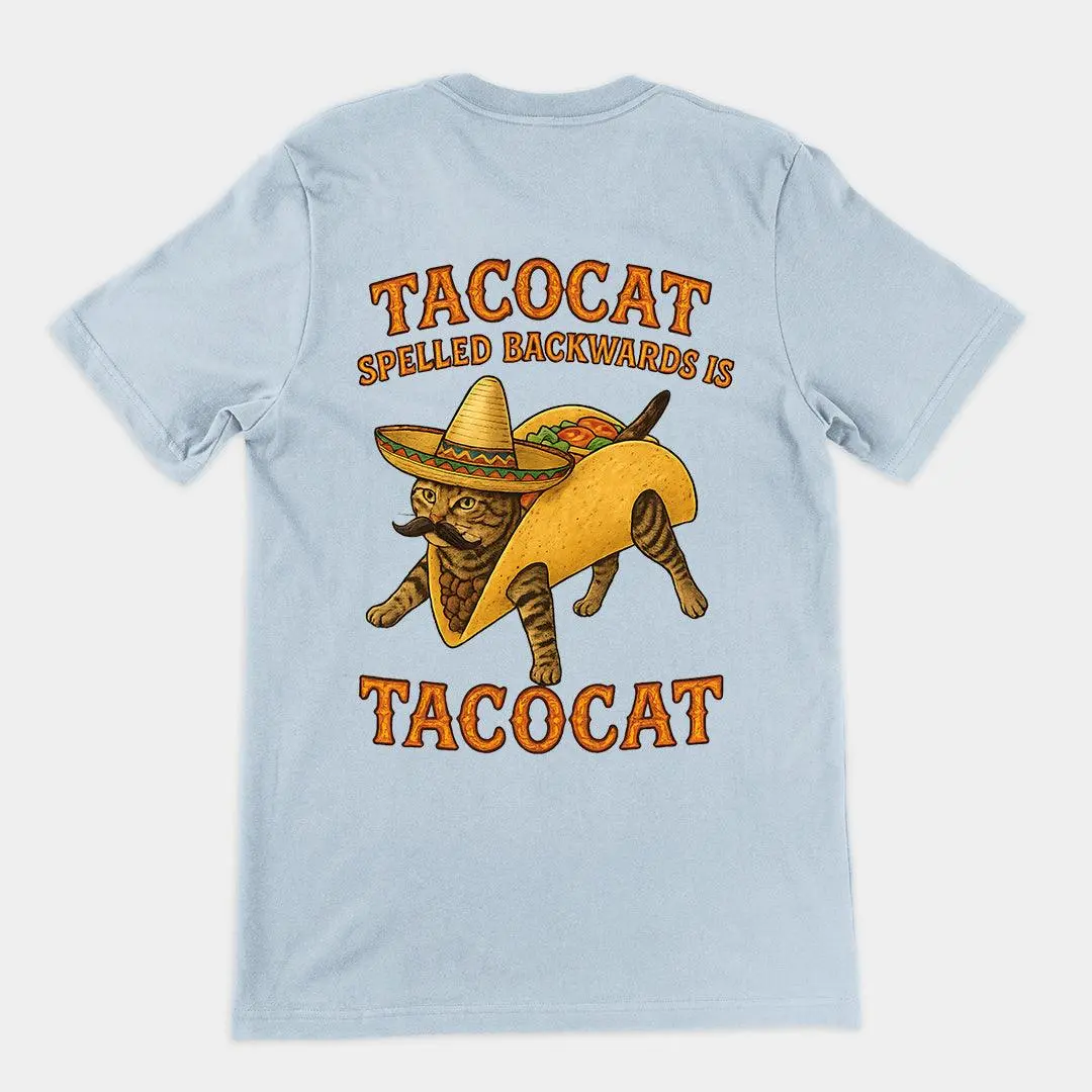 Tacocat spelled backwards is tacocat T-Shirt (backprint) - Image 5