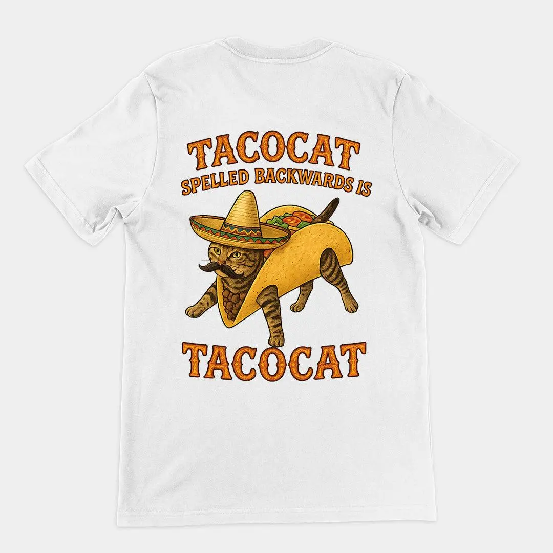 Tacocat spelled backwards is tacocat T-Shirt (backprint) - Image 6