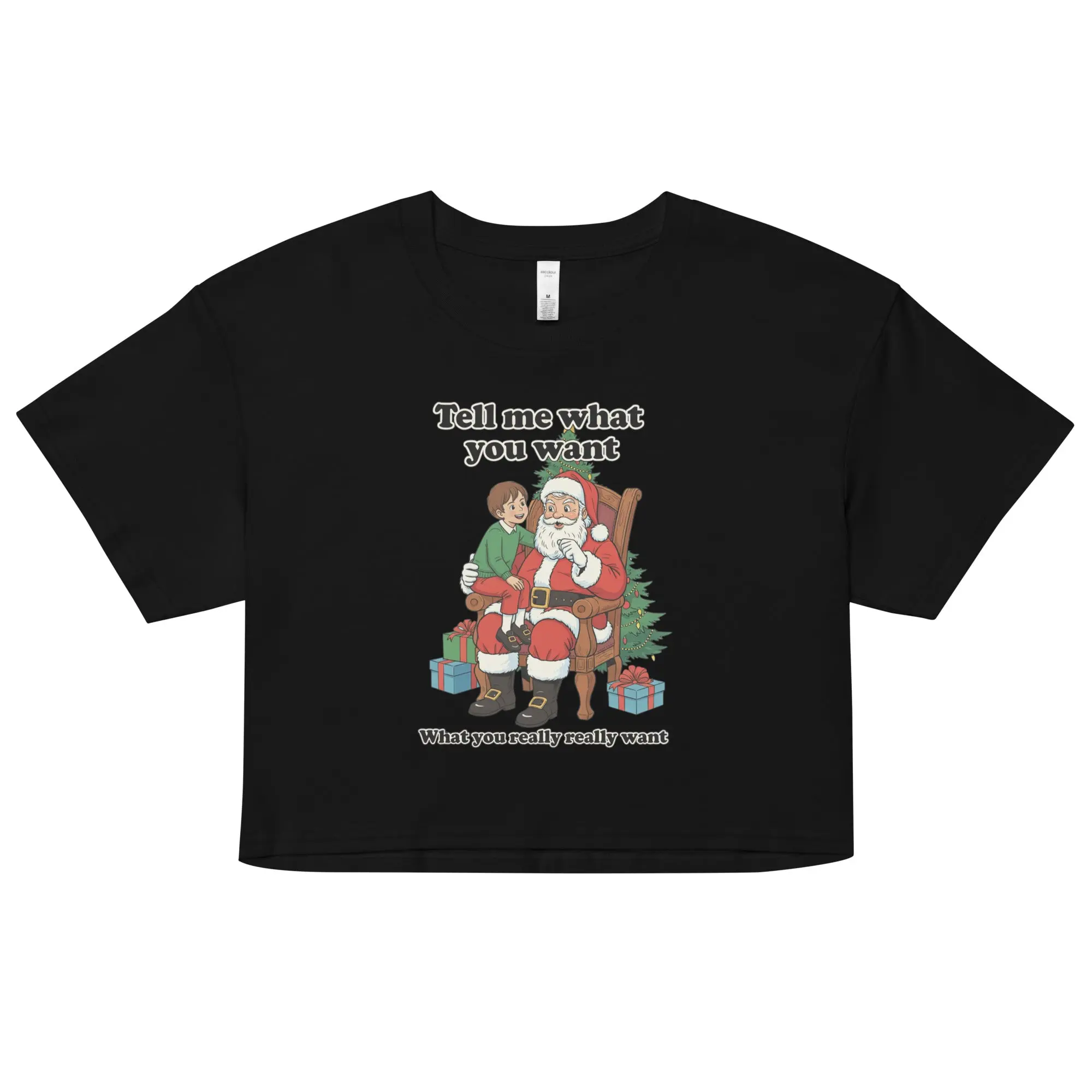 Tell me what you want what you really really want Father Christmas Santa crop top