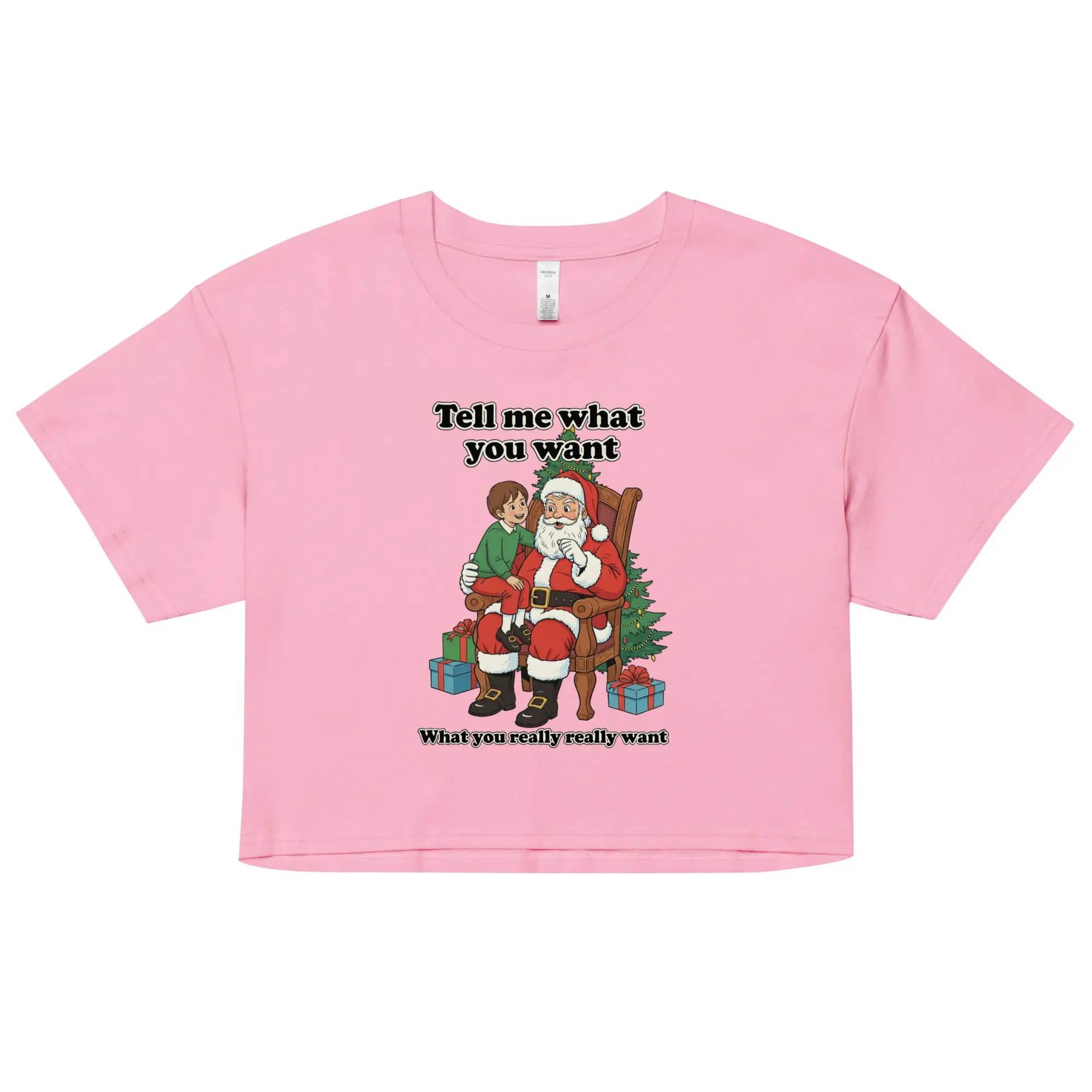 Tell me what you want what you really really want Father Christmas Santa crop top - Image 2