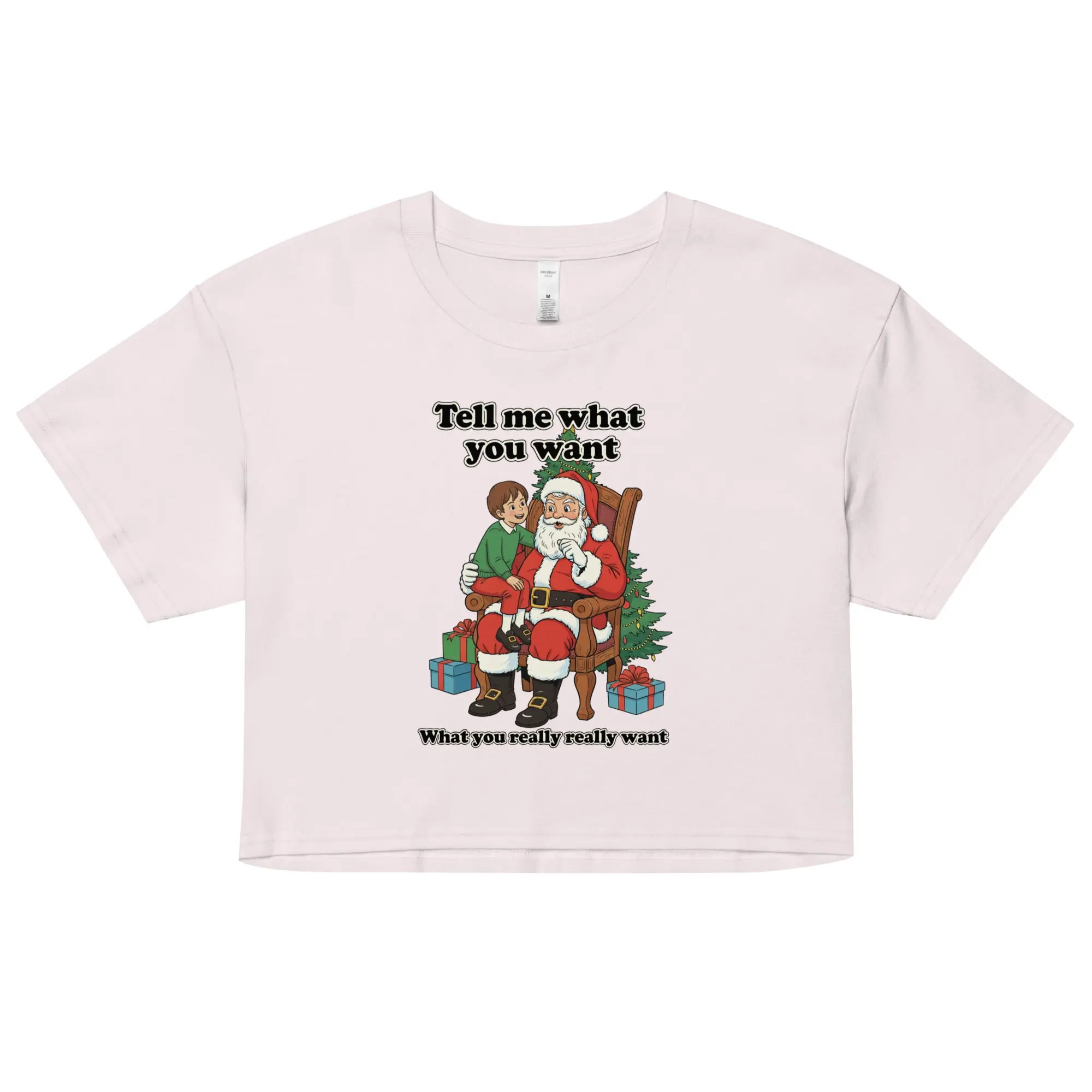 Tell me what you want what you really really want Father Christmas Santa crop top - Image 4