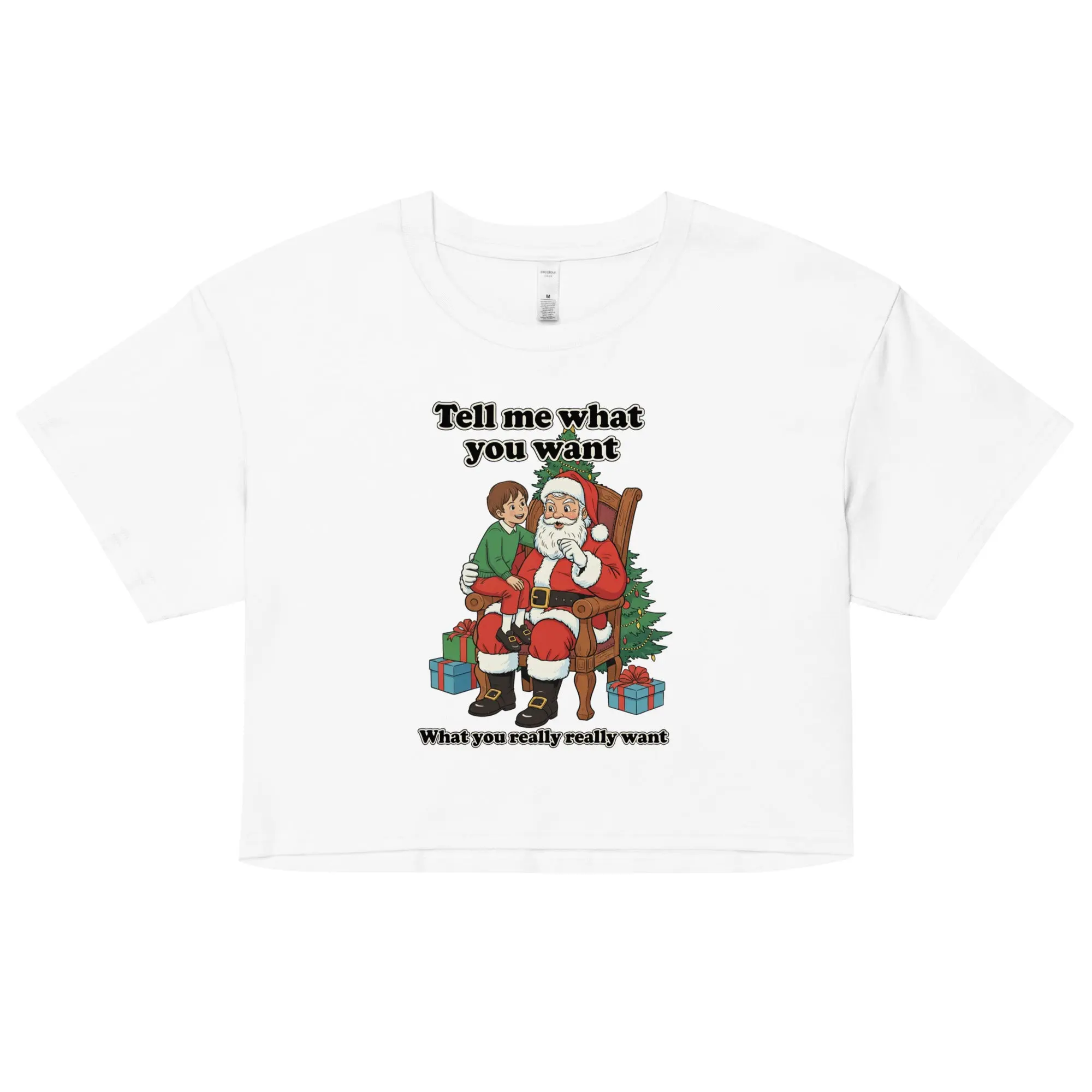 Tell me what you want what you really really want Father Christmas Santa crop top - Image 5
