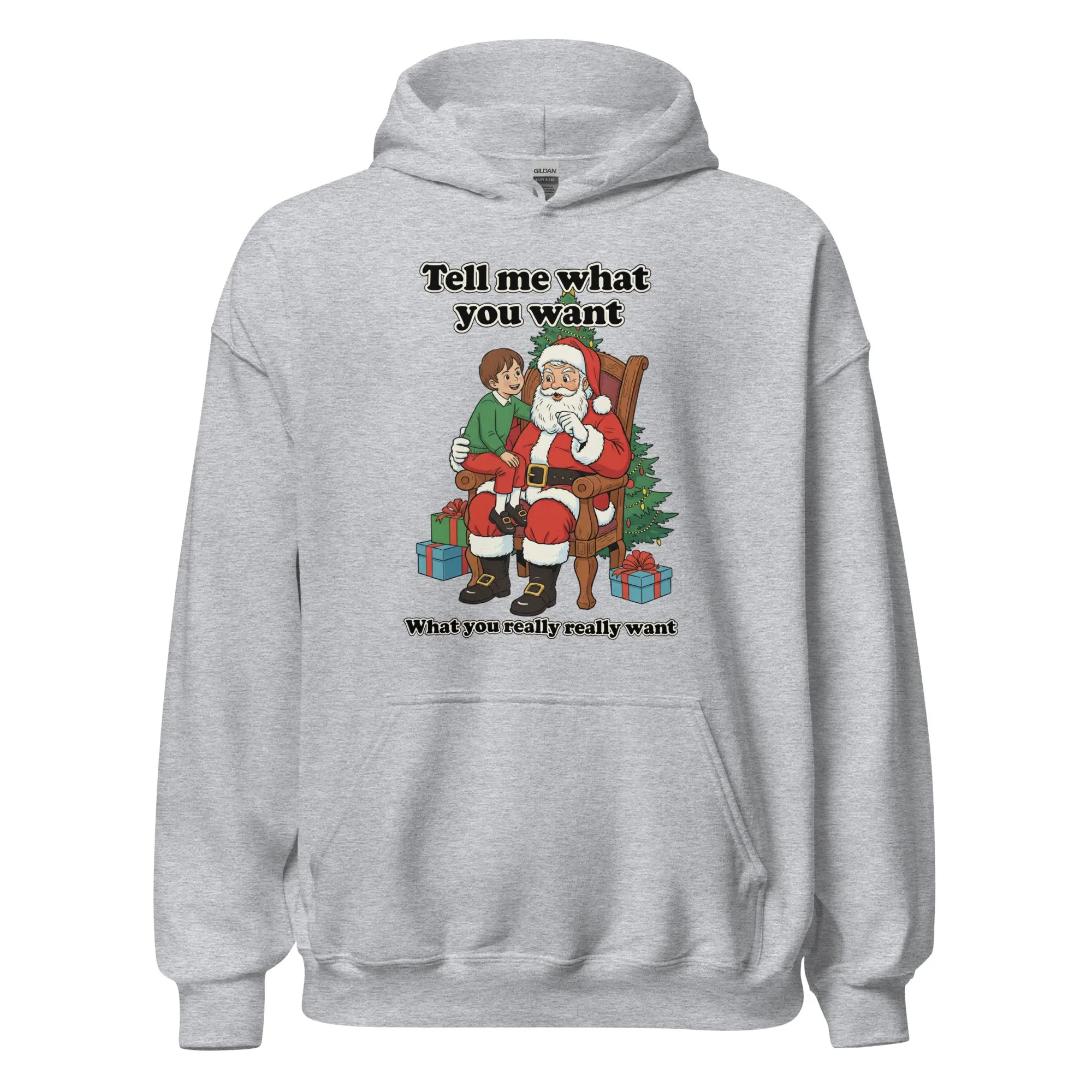 Tell me what you want what you really really want Father Christmas Santa Hoodie - Image 2