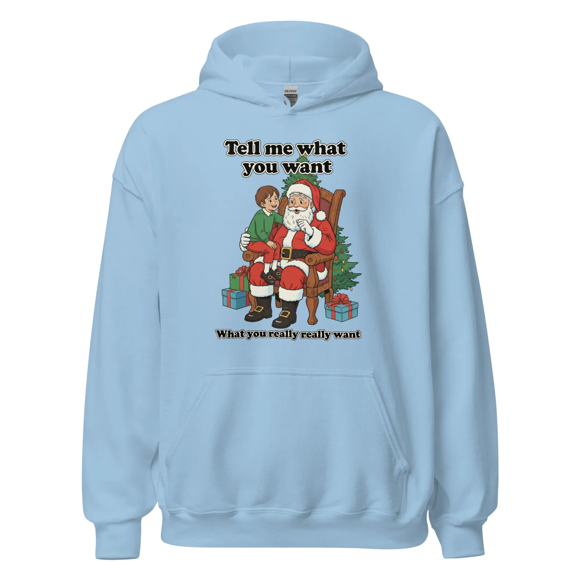 Tell me what you want what you really really want Father Christmas Santa Hoodie - Image 5