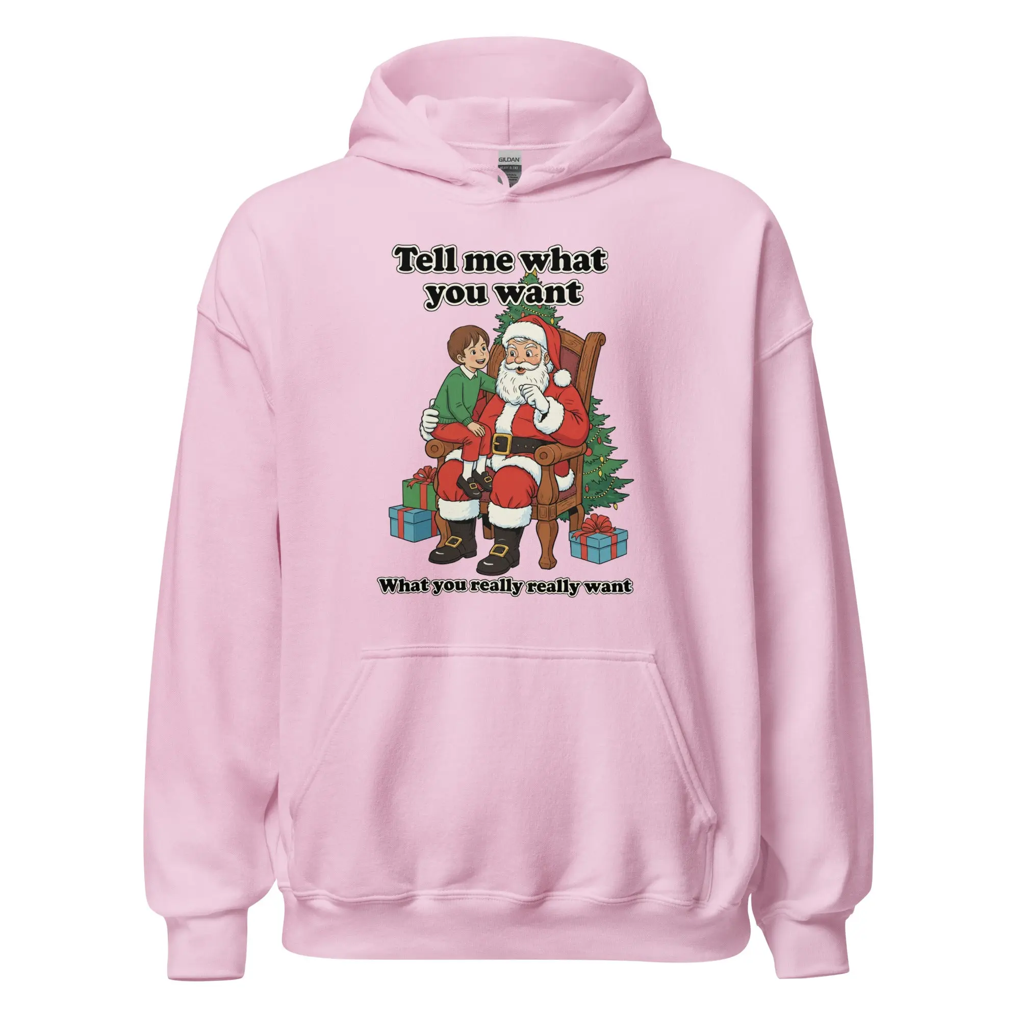 Tell me what you want what you really really want Father Christmas Santa Hoodie - Image 6