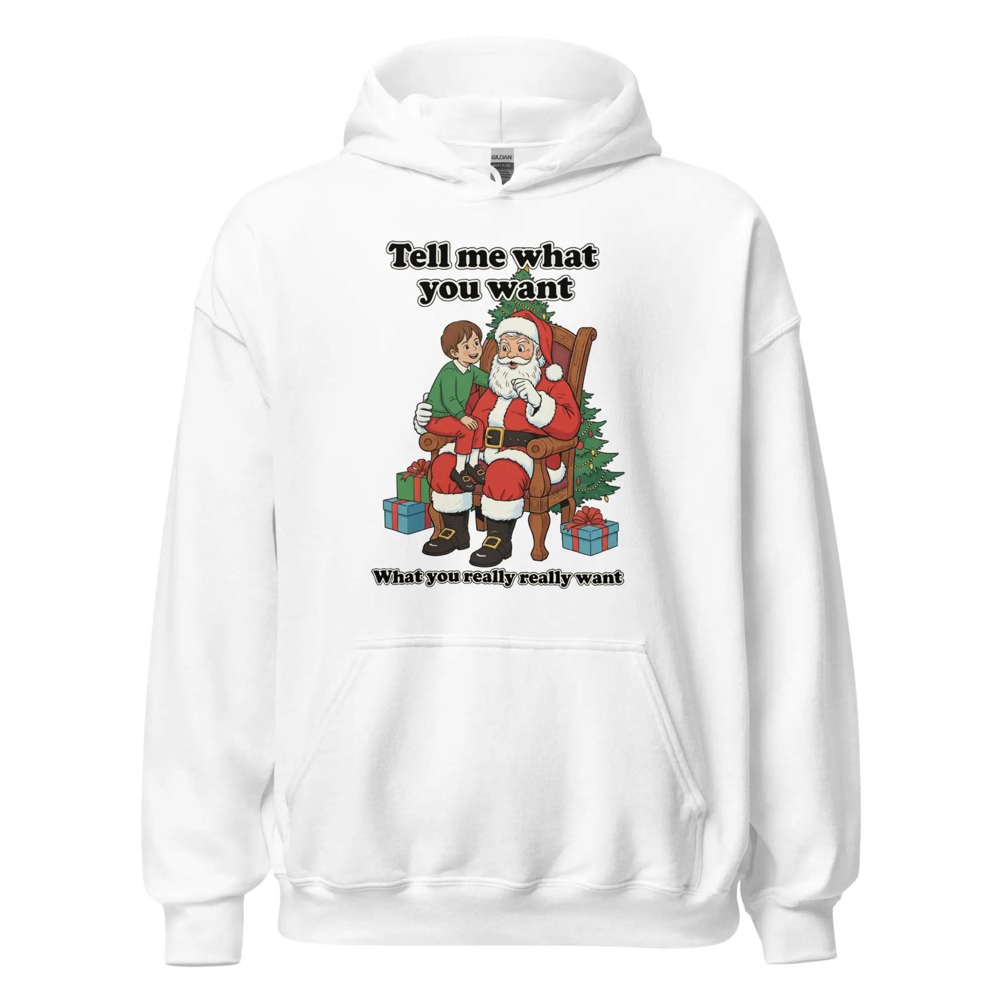 Tell me what you want what you really really want Father Christmas Santa Hoodie - Image 7