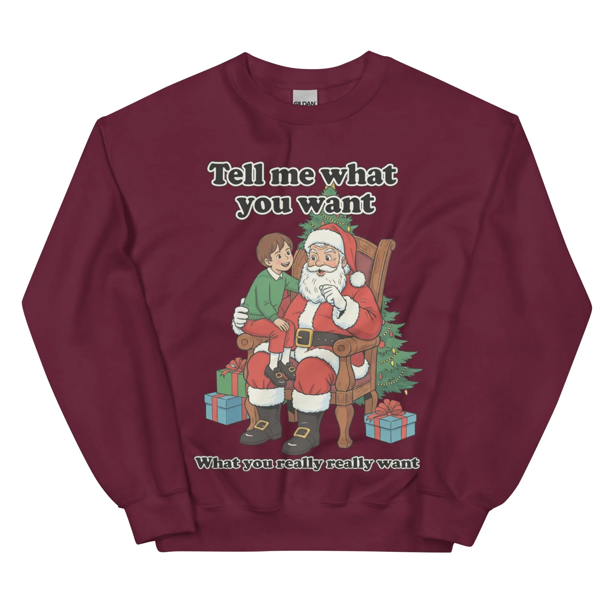 Tell me what you want what you really really want Father Christmas Santa sweatshirt - Image 5