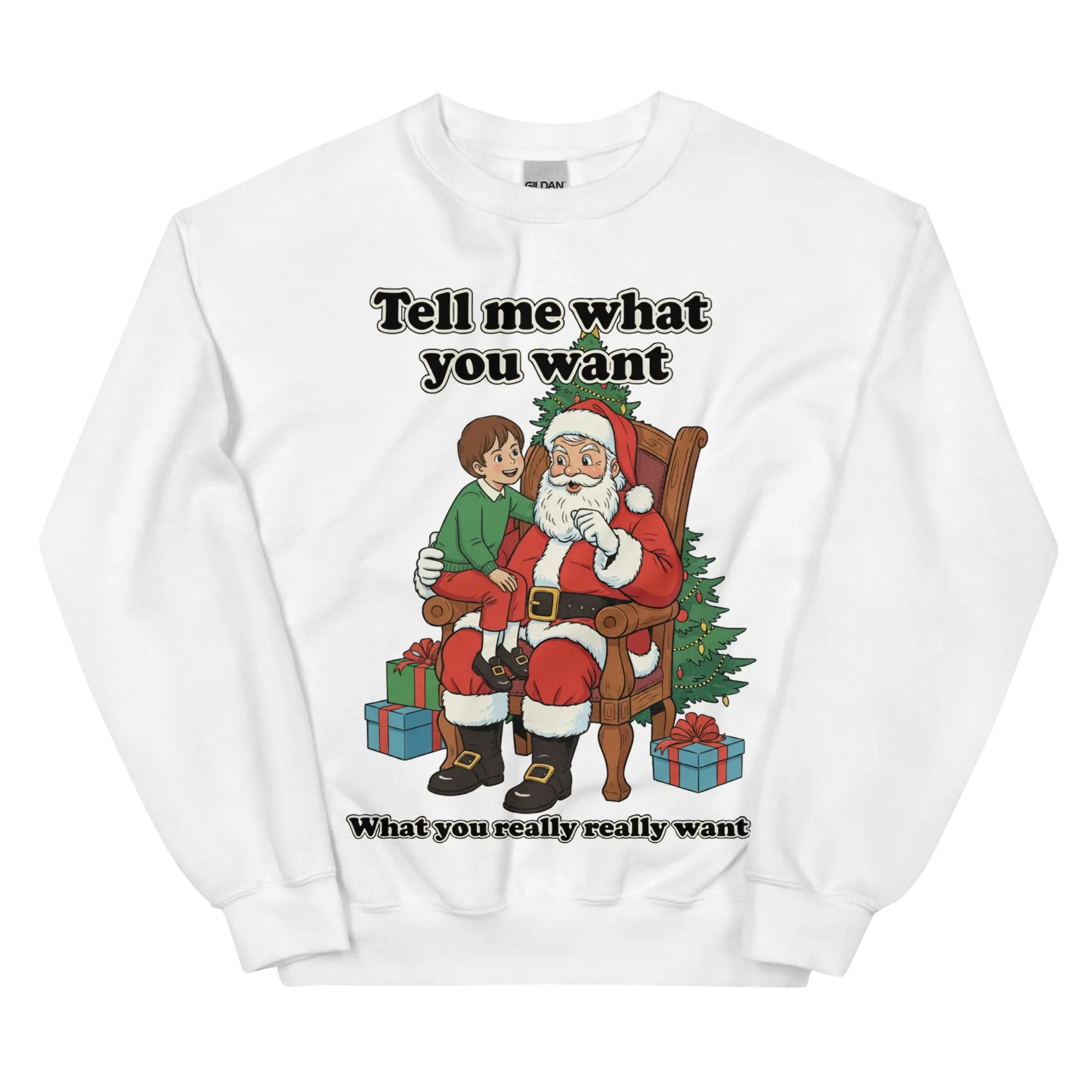 Tell me what you want what you really really want Father Christmas Santa sweatshirt - Image 9
