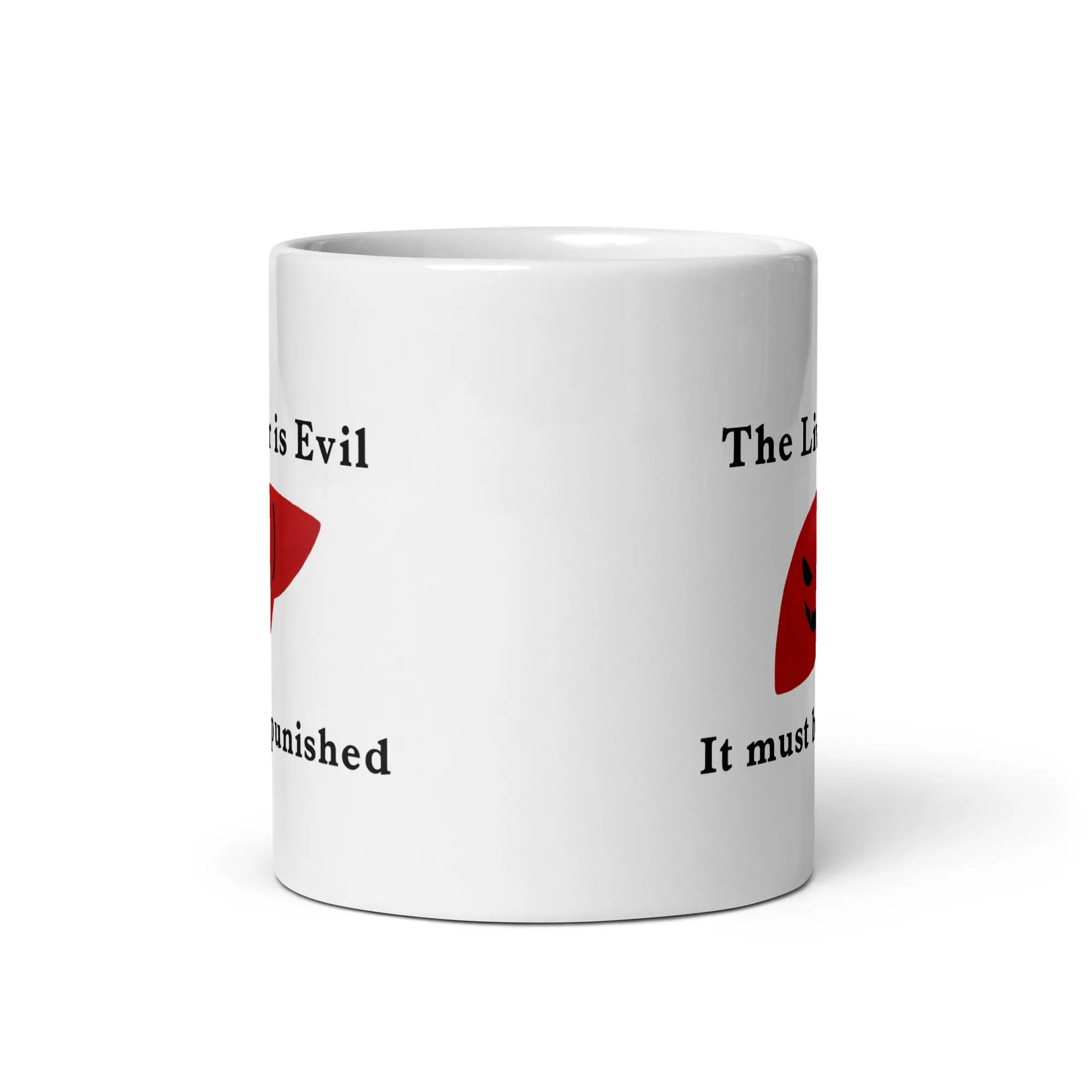 The Liver is Evil and Must be Punished White glossy mug - Image 4