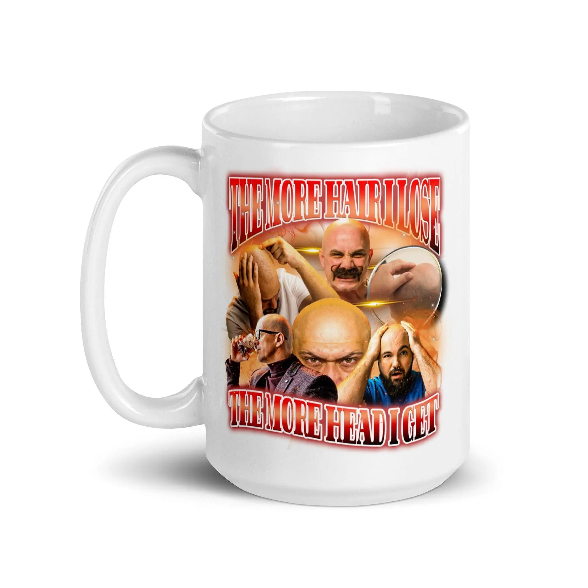 The more hair I lose the more head I get White glossy mug - Image 7