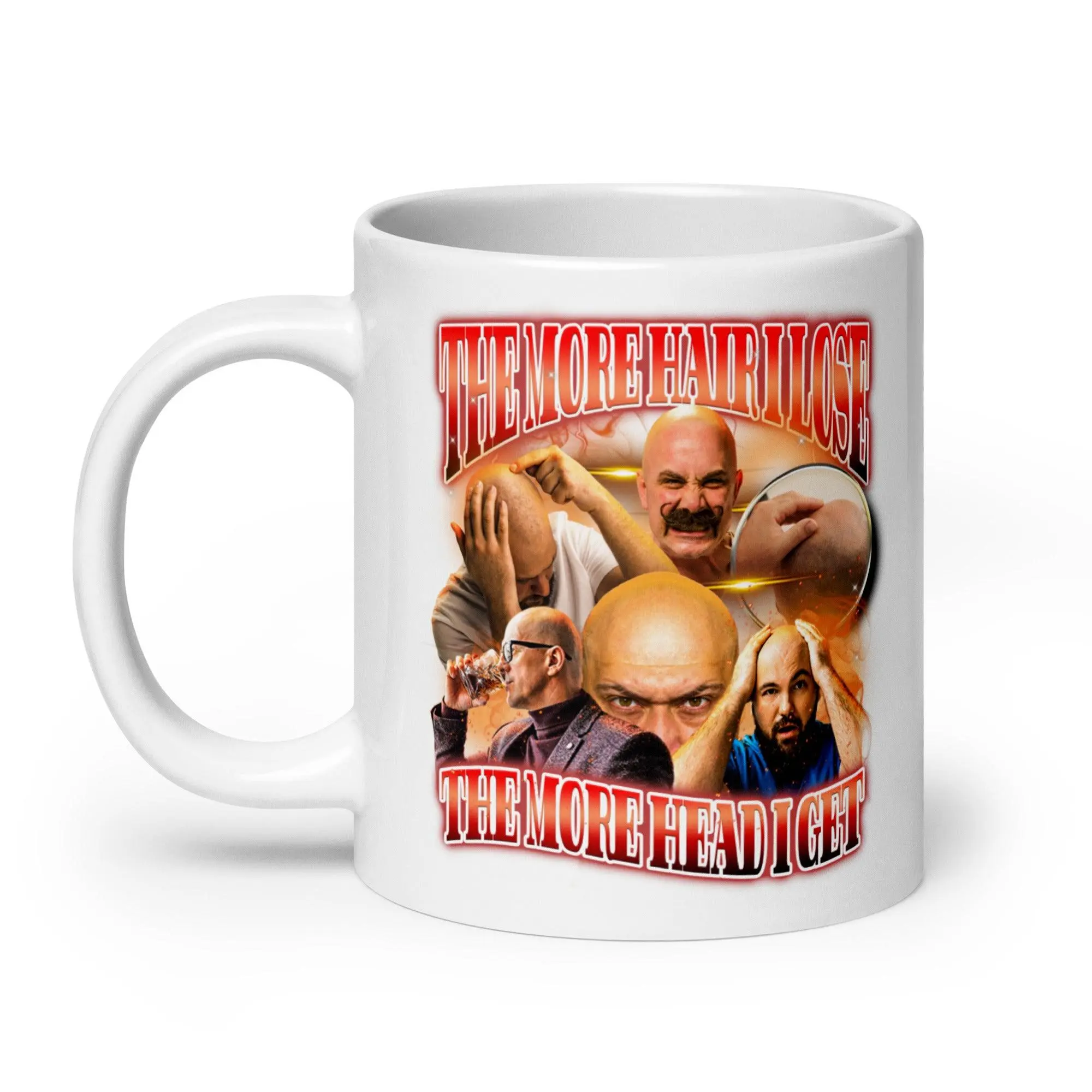 The more hair I lose the more head I get White glossy mug - Image 9