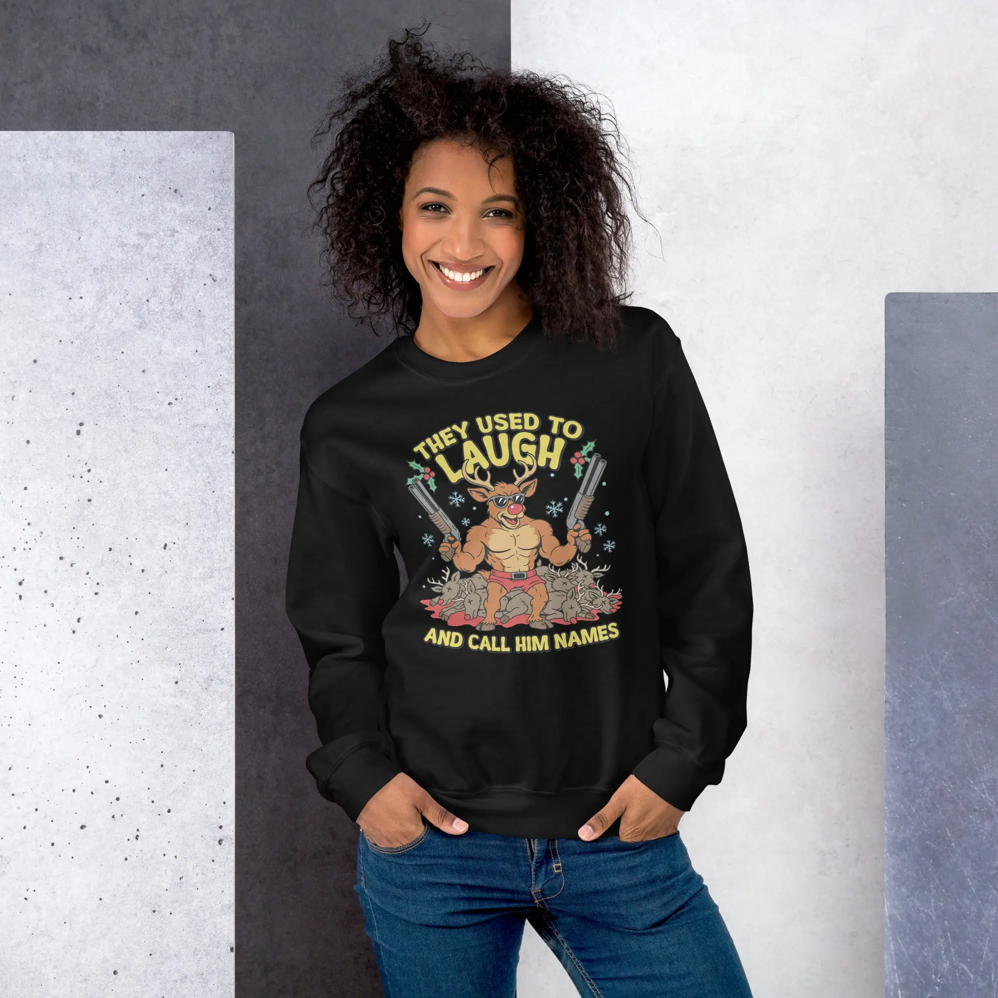 They Used to Laugh and Call him Names Rudolph sweatshirt - Image 10