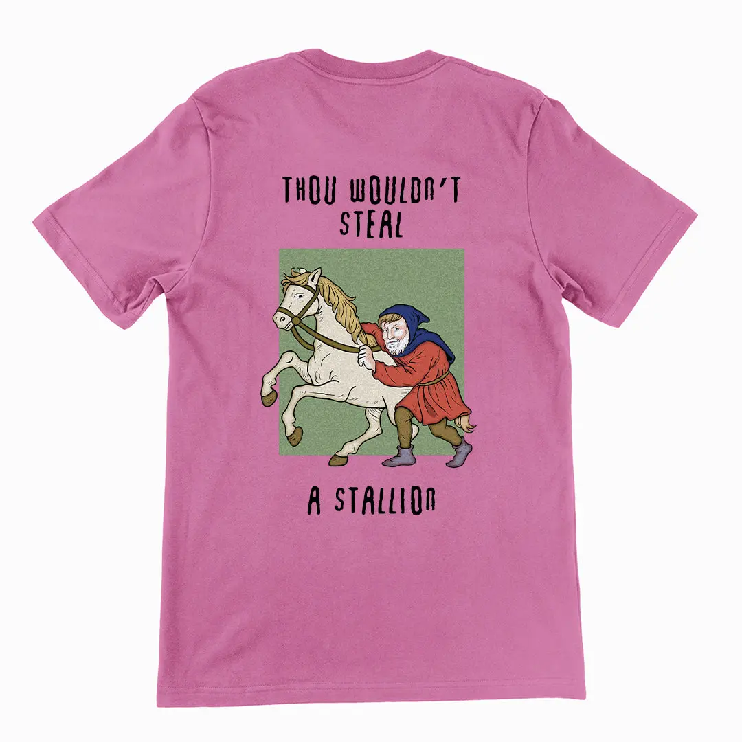 Thou wouldn't steal a stallion T-Shirt (backprint) - Image 2