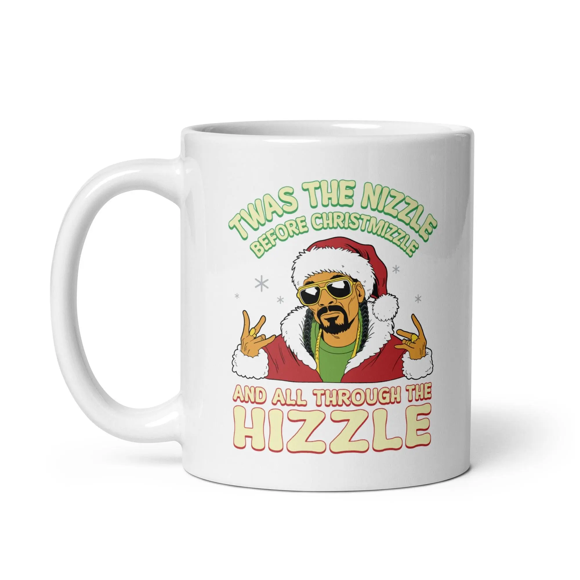 Twas the Nizzle Before Christmizzle White glossy mug - Image 2