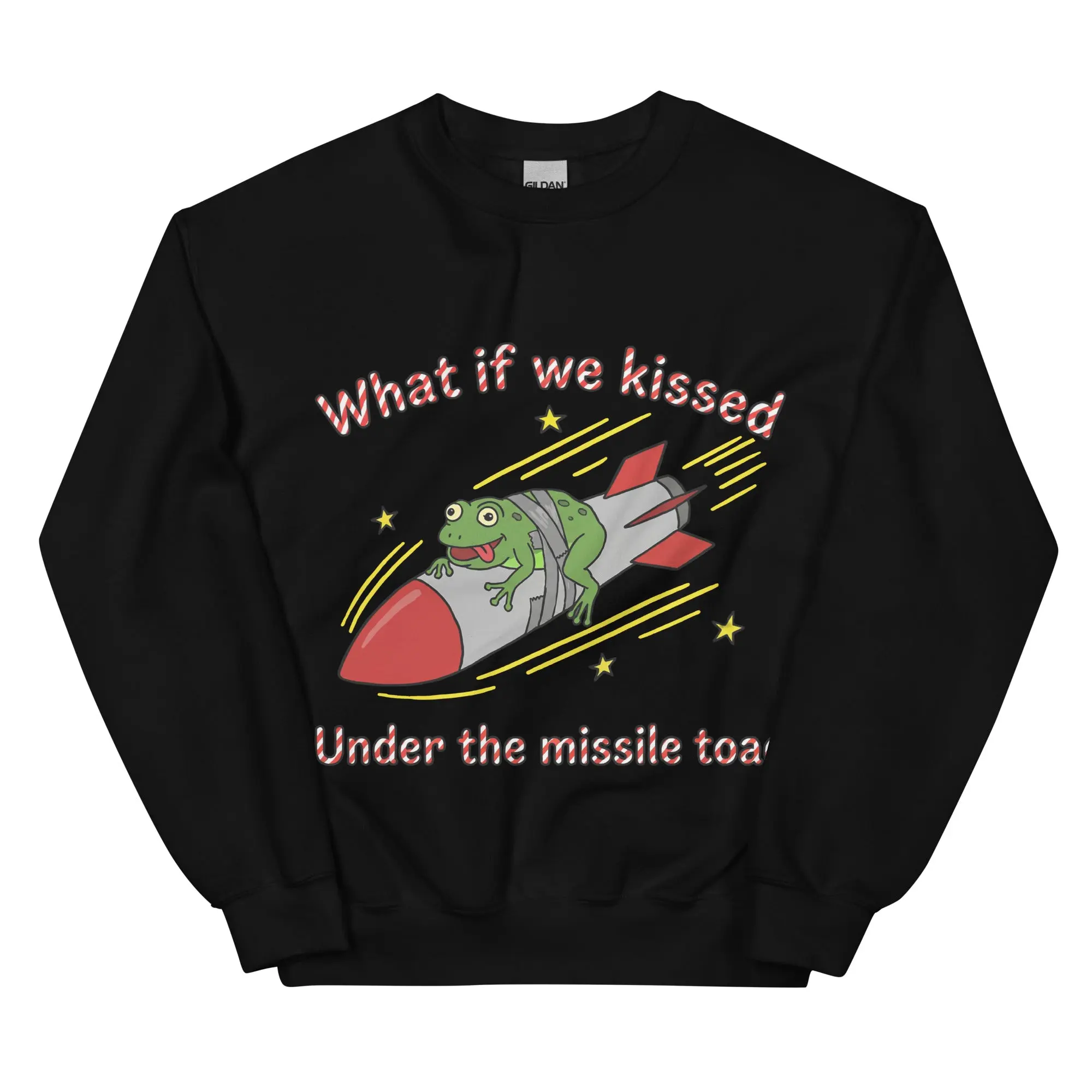 What if we kissed under the missile toad sweatshirt