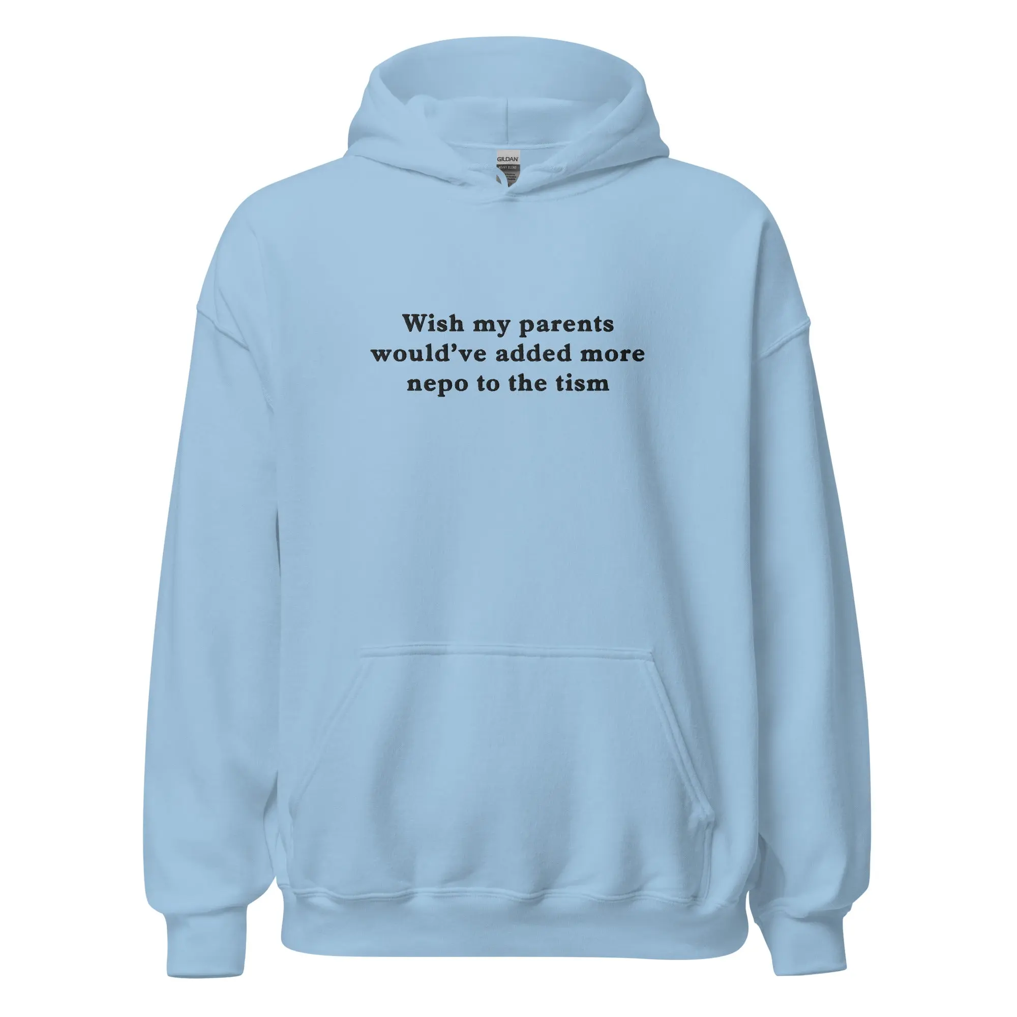 Wish my parents would’ve added more nepo to the tism (embroidered) Hoodie - Image 5