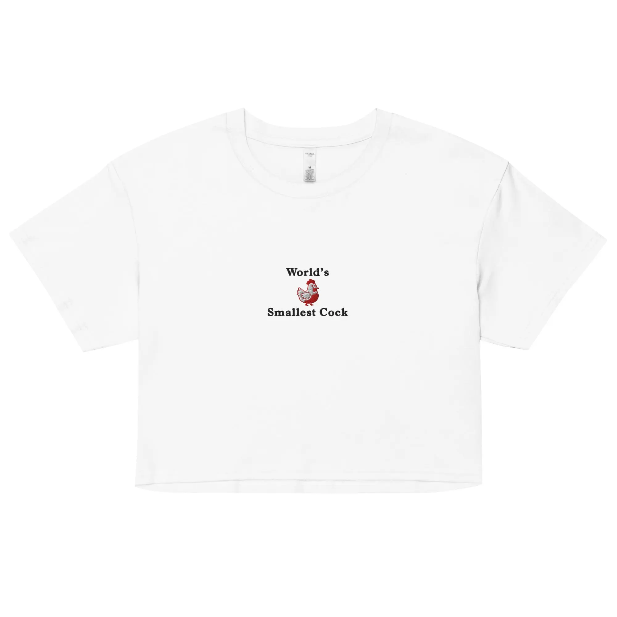 World's Smallest Cock (embroidered) Women’s crop top
