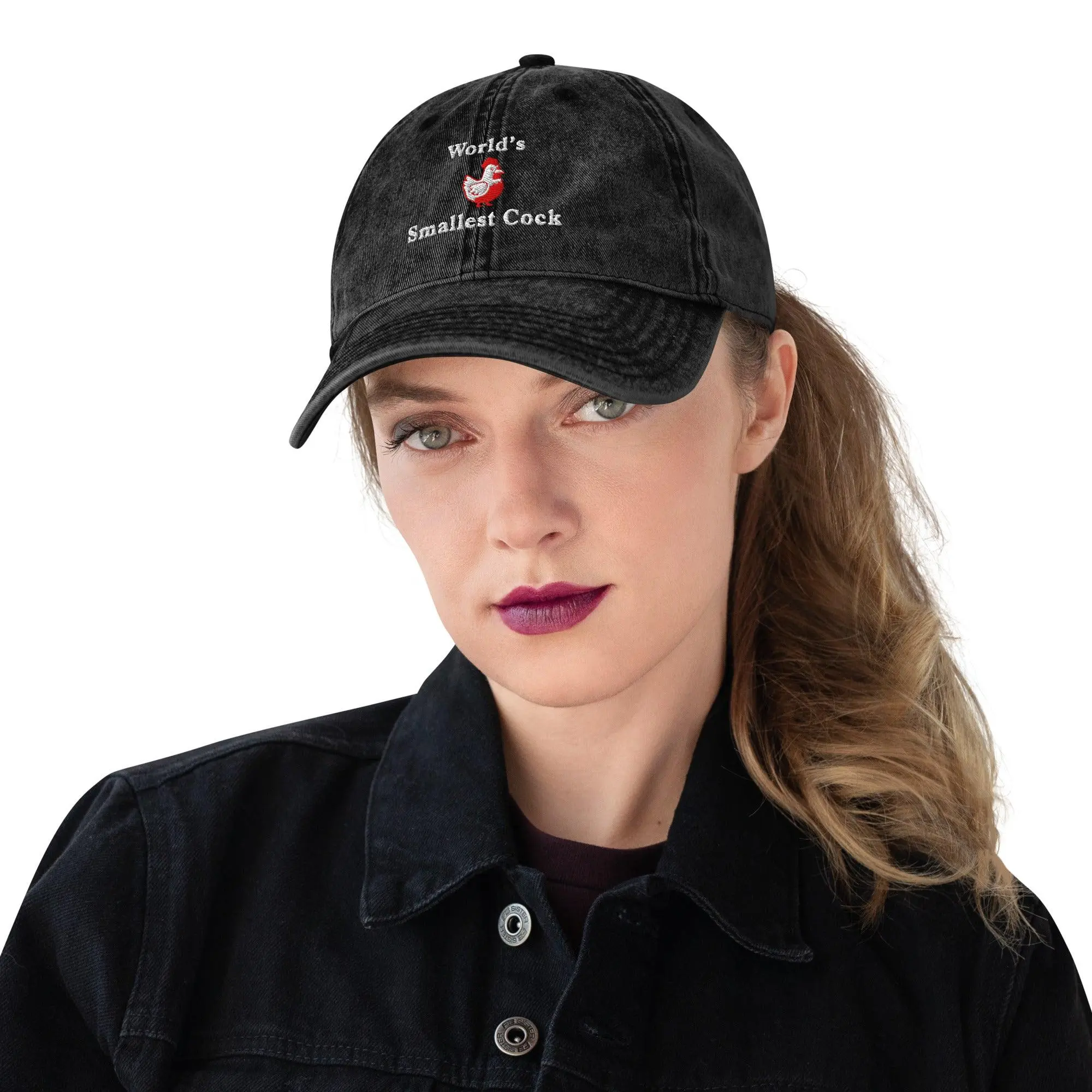 World's Smallest Cock Vintage Cotton Twill Cap - Image 10