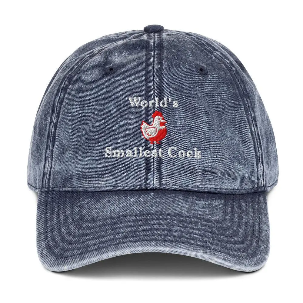 World's Smallest Cock Vintage Cotton Twill Cap - Image 6
