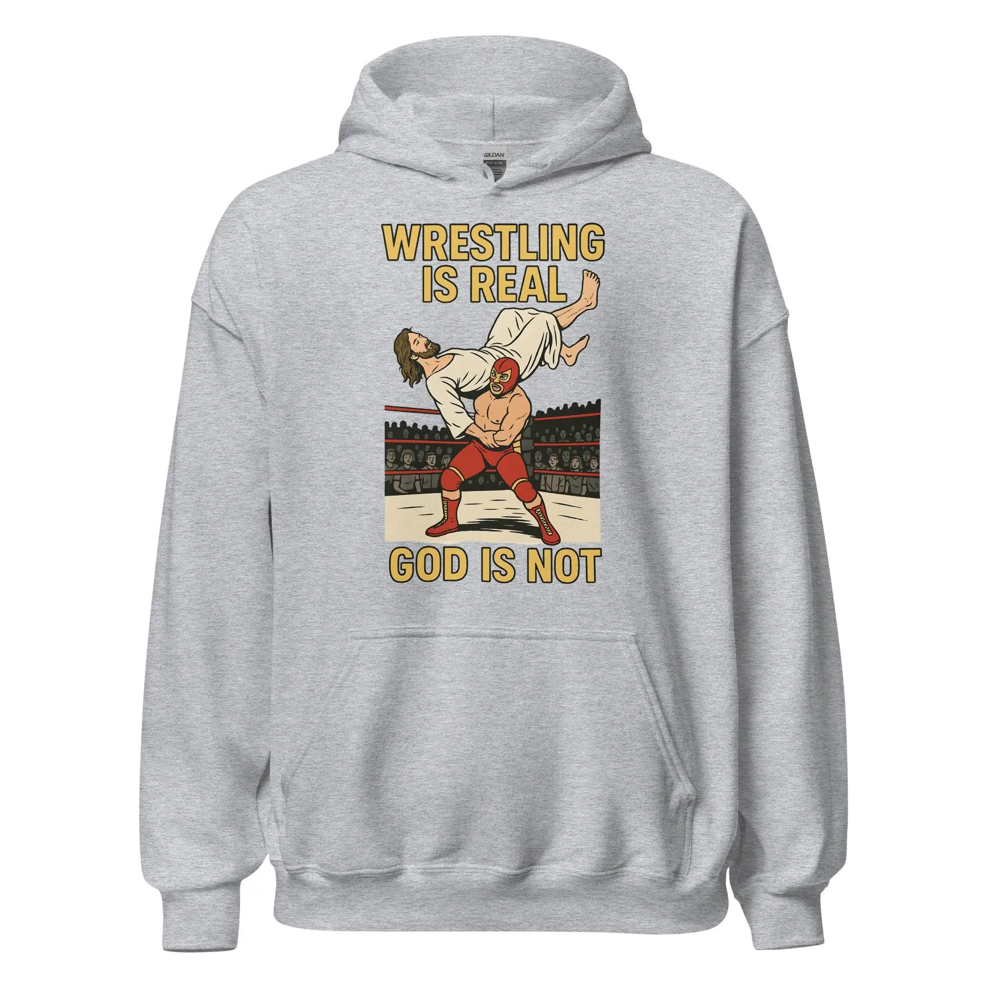 Wrestling is Real God is Not Hoodie - Image 2