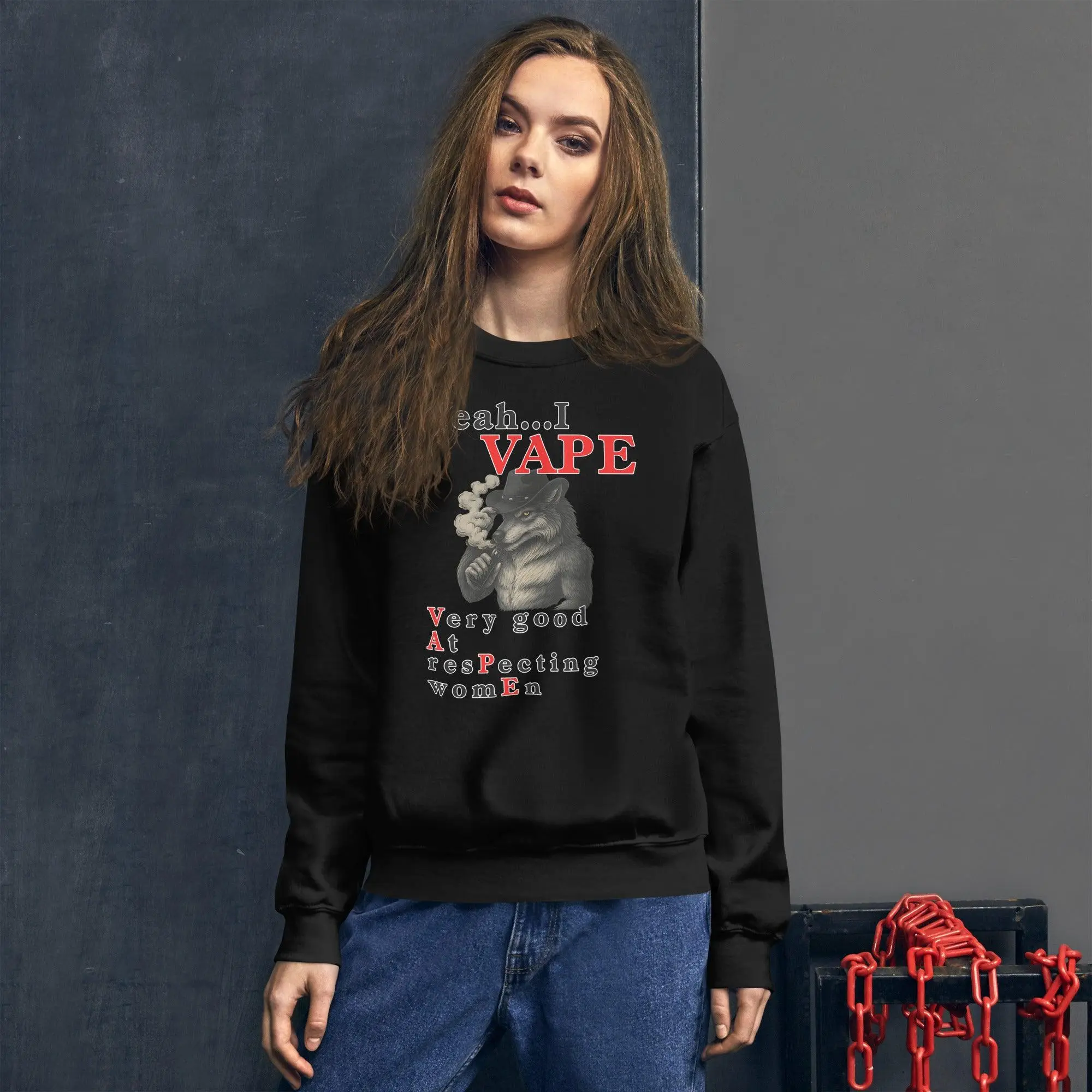 Yeah I Vape - very good at respecting women sweatshirt - Image 10