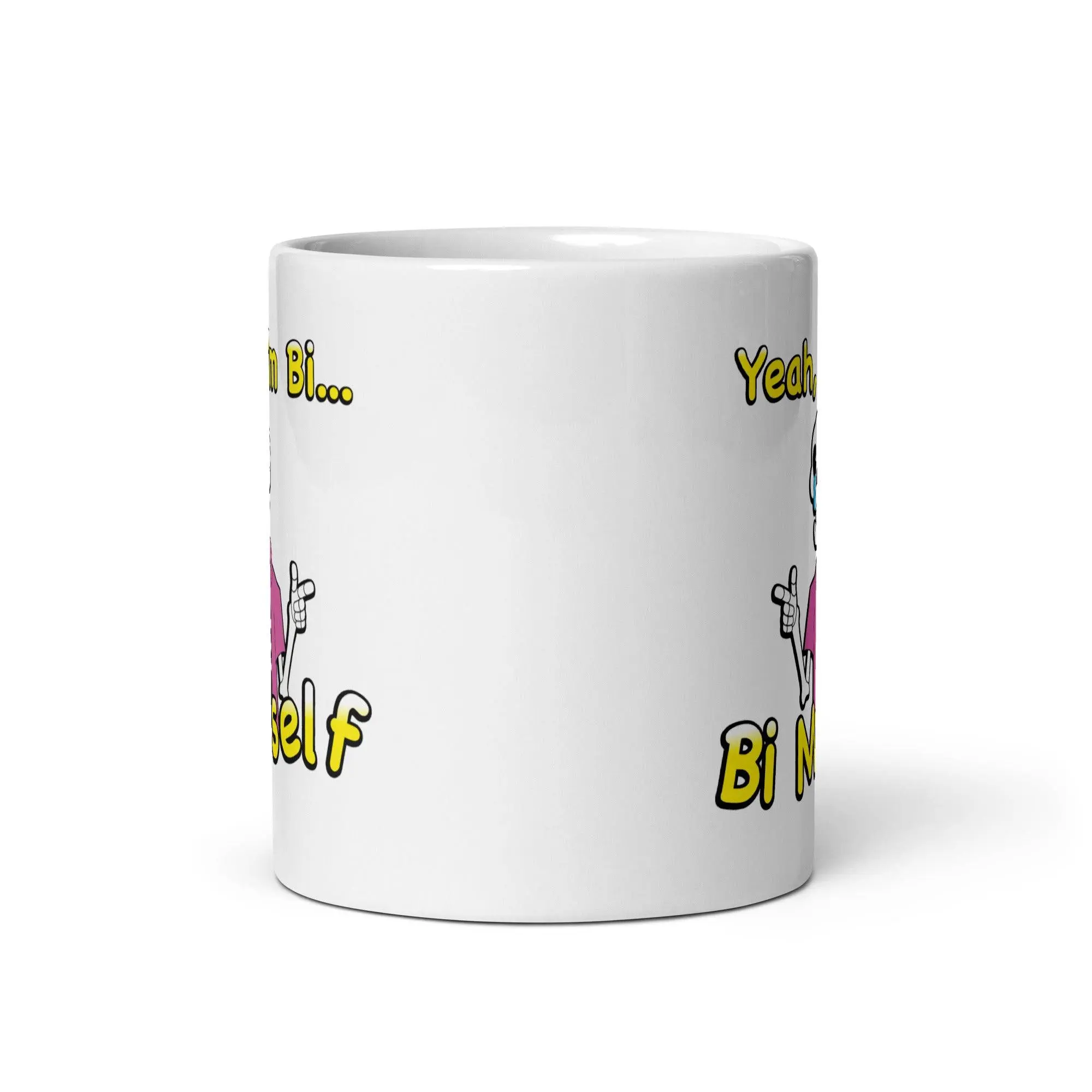 Yeah I'm Bi... Bi Myself White glossy mug - Image 4