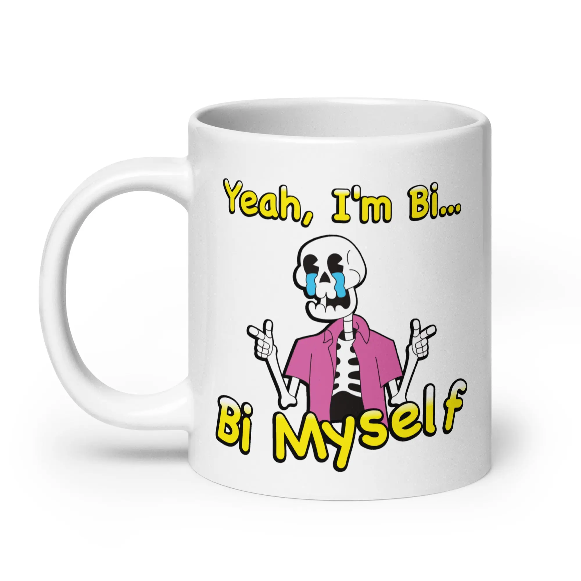 Yeah I'm Bi... Bi Myself White glossy mug - Image 7