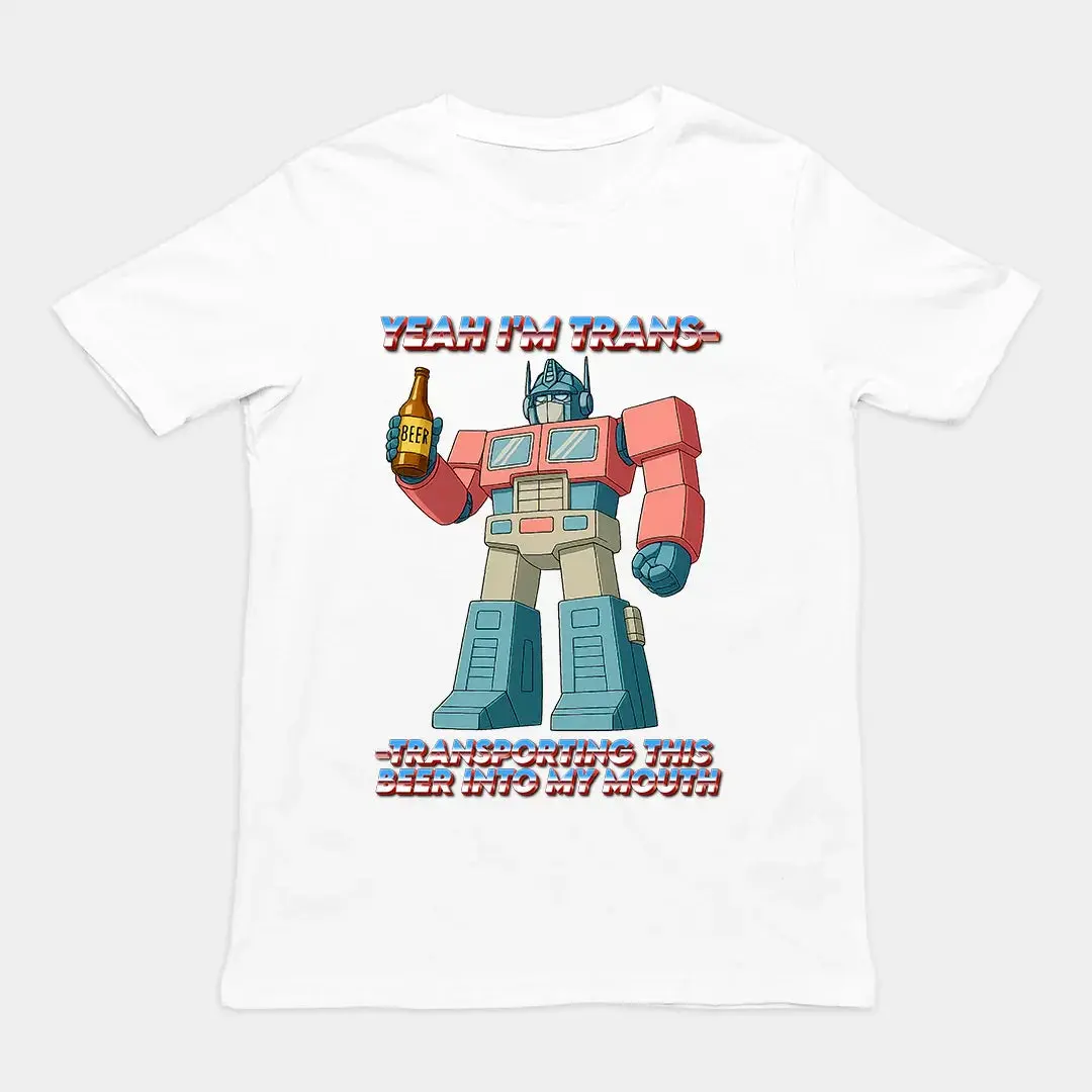 Yeah I'm trans- transporting this beer into my mouth T-Shirt - Image 6