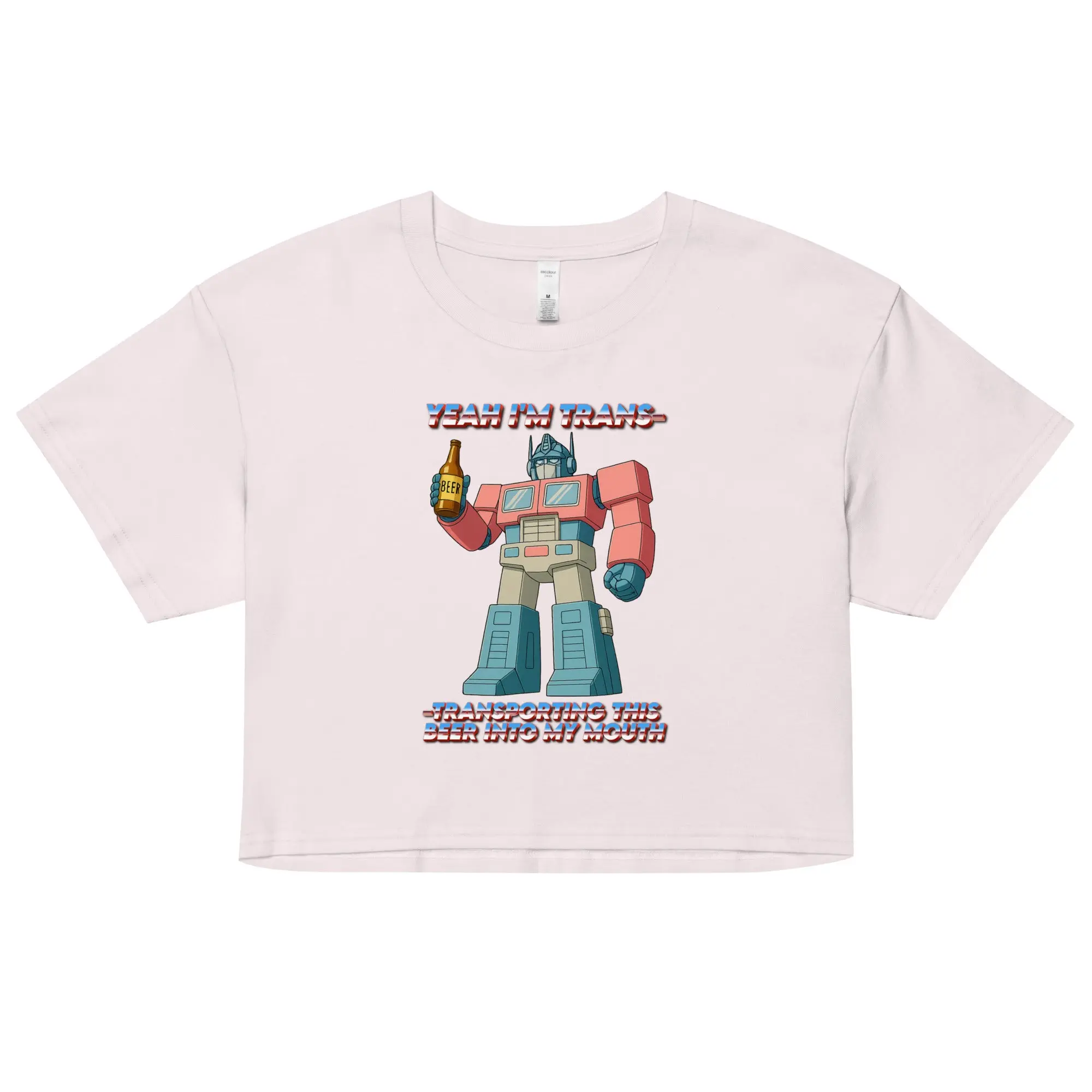Yeah I'm trans- transporting this beer into my mouth Women’s crop top - Image 4