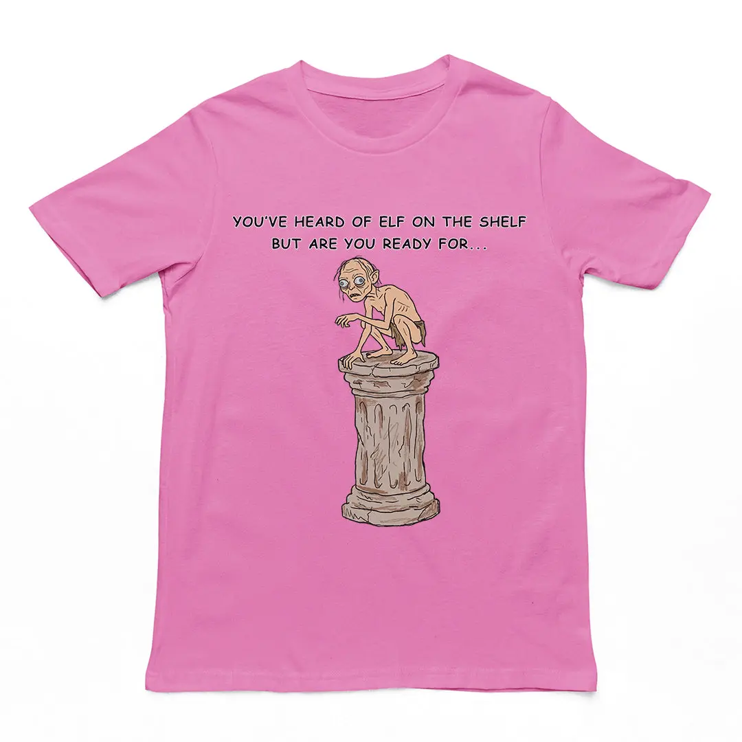 You've heard of elf on the shelf but are you ready for Gollum on a Collumn T-Shirt - Image 3
