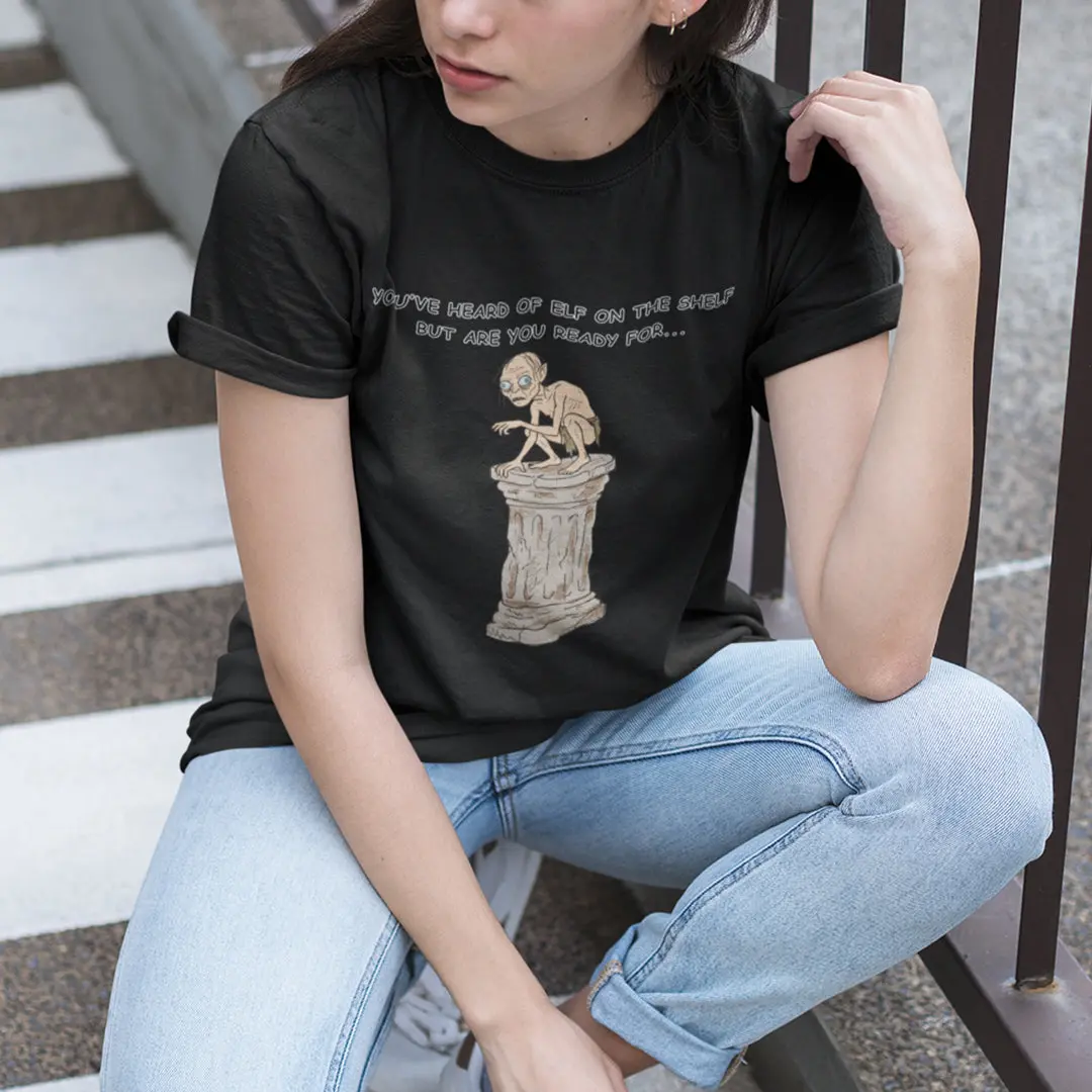 You've heard of elf on the shelf but are you ready for Gollum on a Collumn T-Shirt - Image 7
